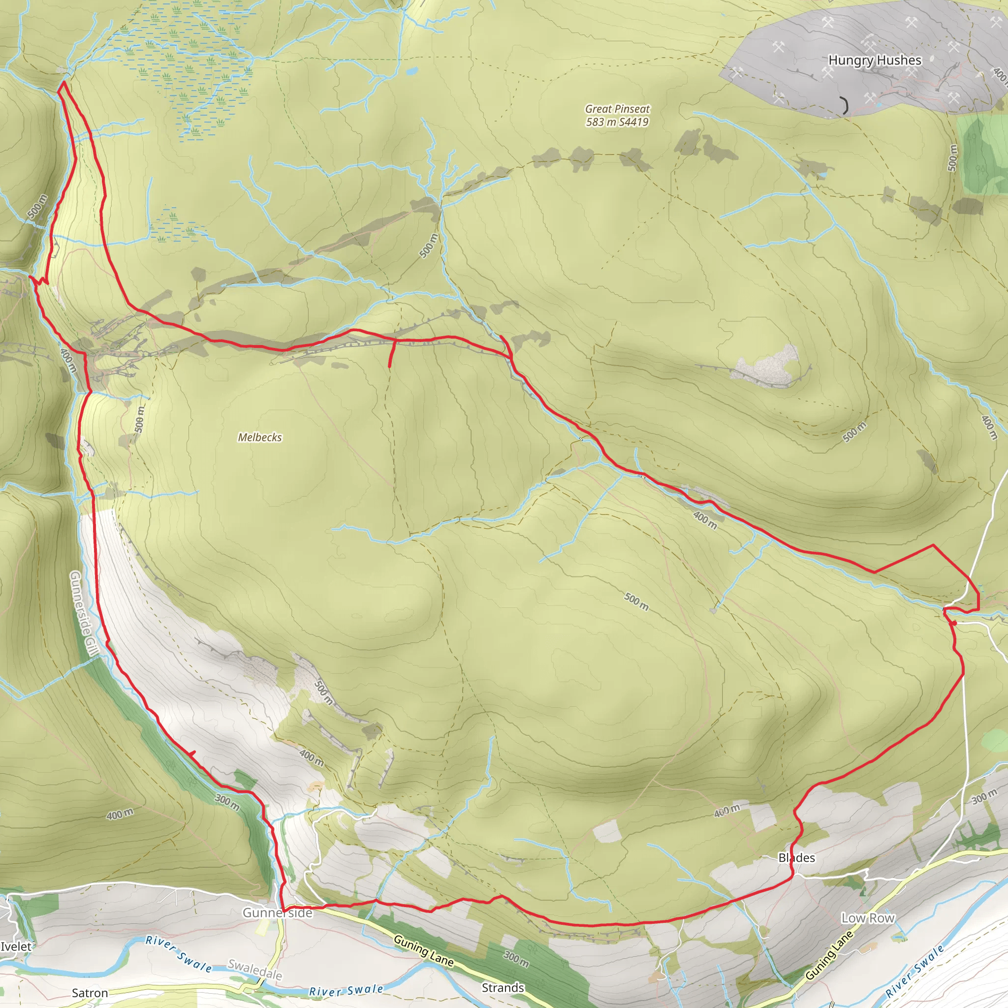 Surrender, Old Gang, and Gunnerside mobile static map