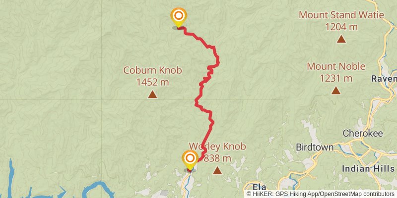 Noland Divide Trail to Deep Creek Trail stage 2 Map