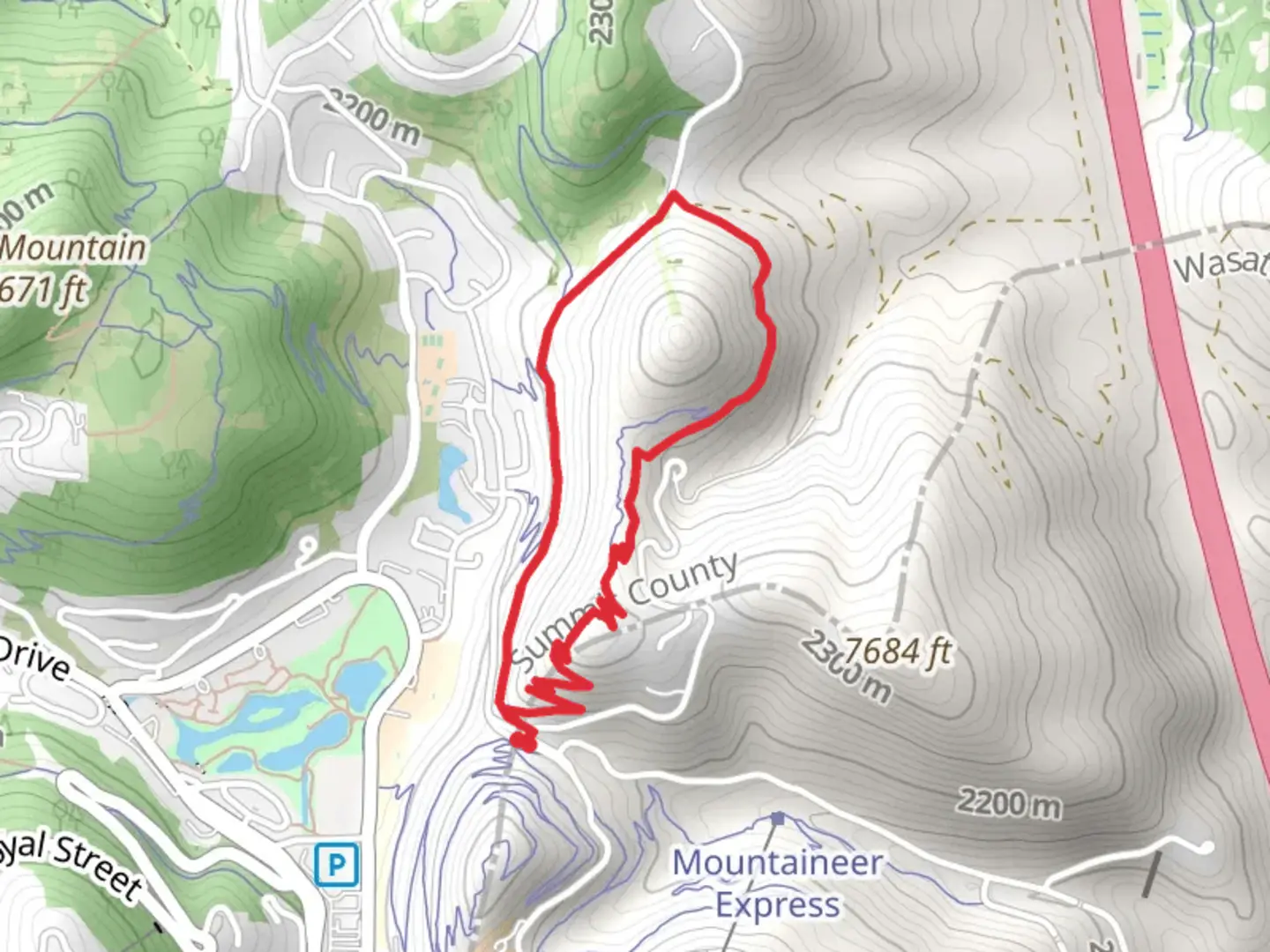 An image depicting the trail Snowtop and Solamere Loop and its surrounding area.