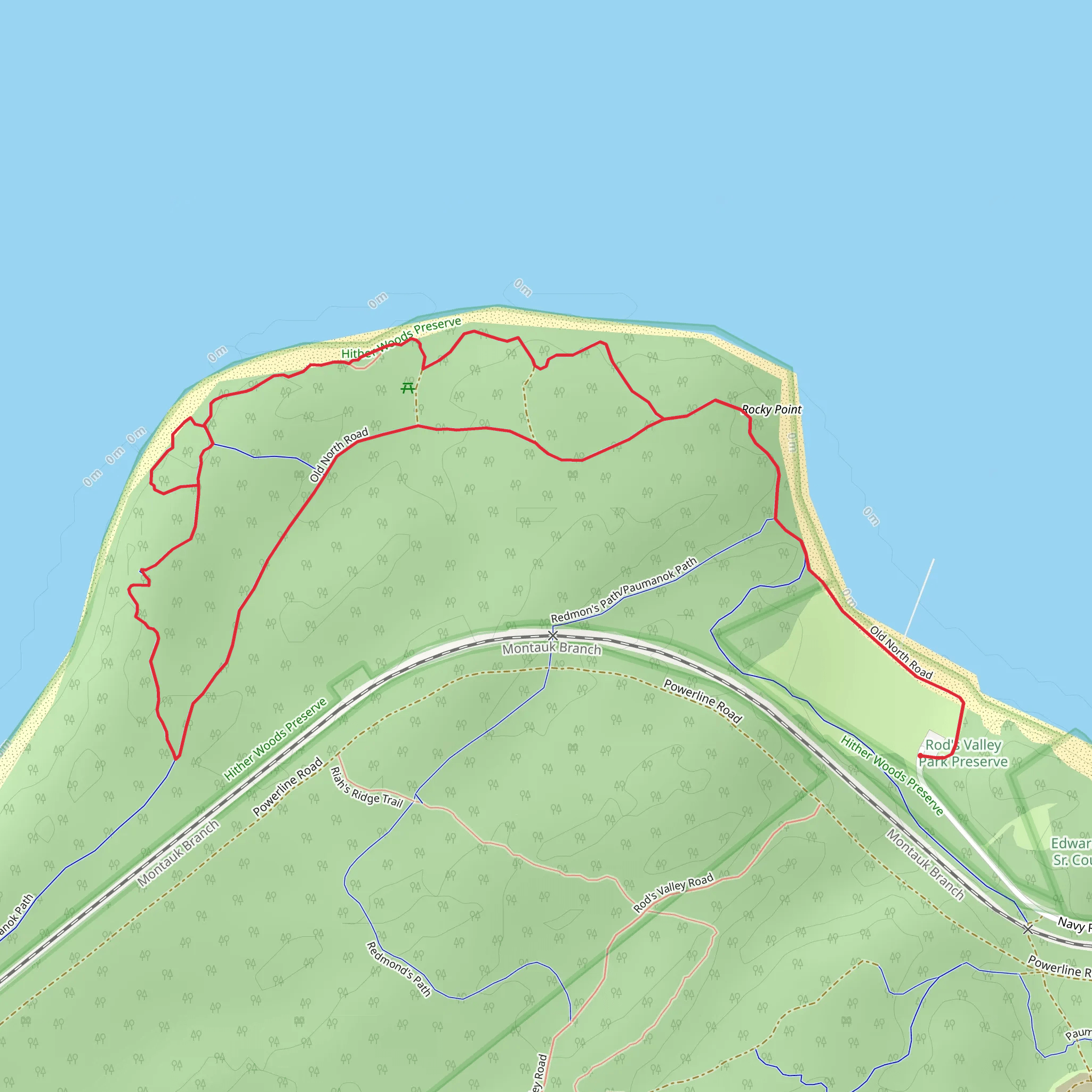 Old North Road and Duck Bluff Loop Trail mobile static map