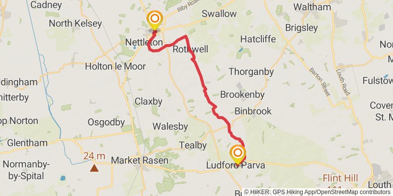 Caistor Loop via the Viking Way Alt Route stage 3 Map