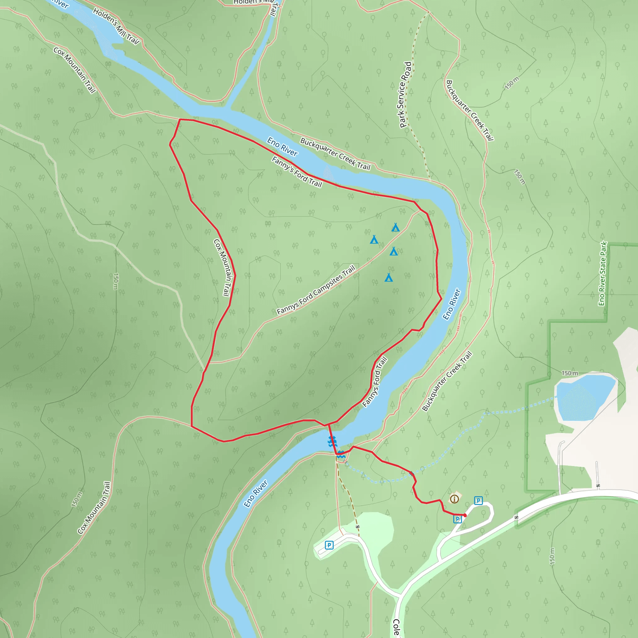 Fannys Ford Loop Trail mobile static map