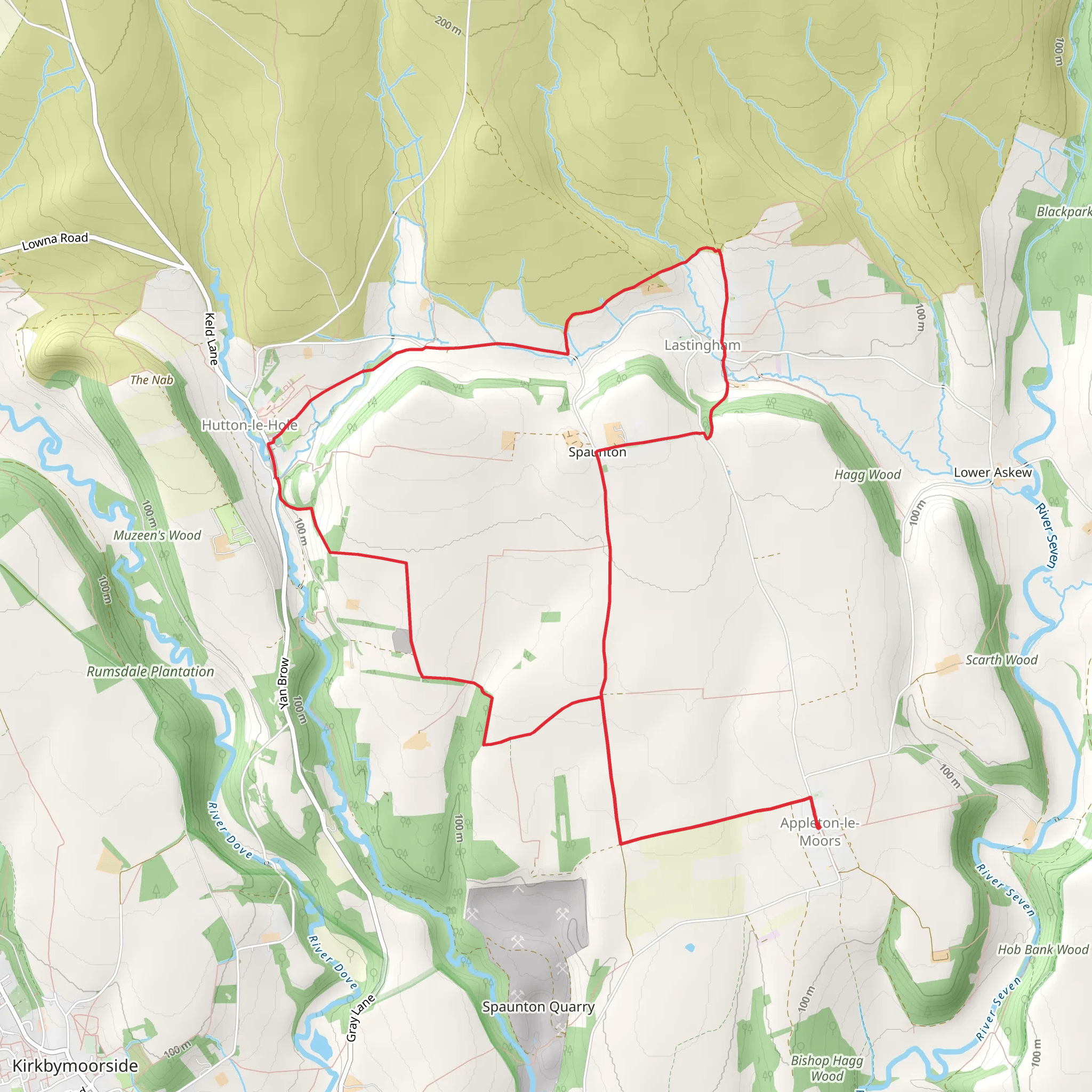 Appleton le Moors to Lastingham Loop mobile static map