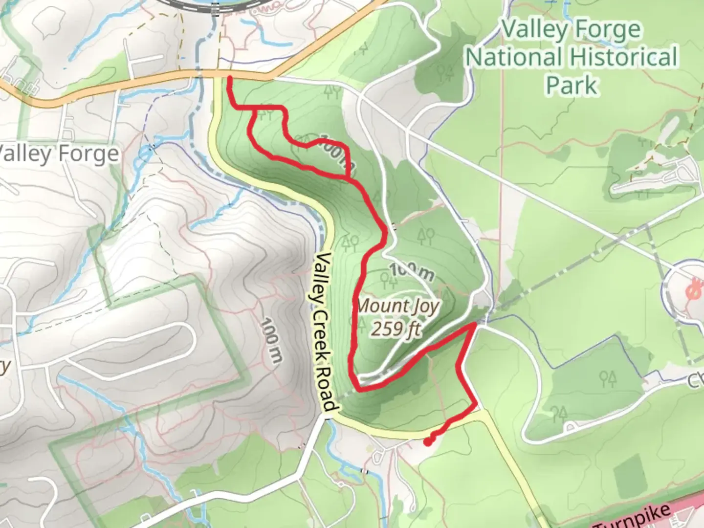 An image depicting the trail Mount Joy Loop and its surrounding area.