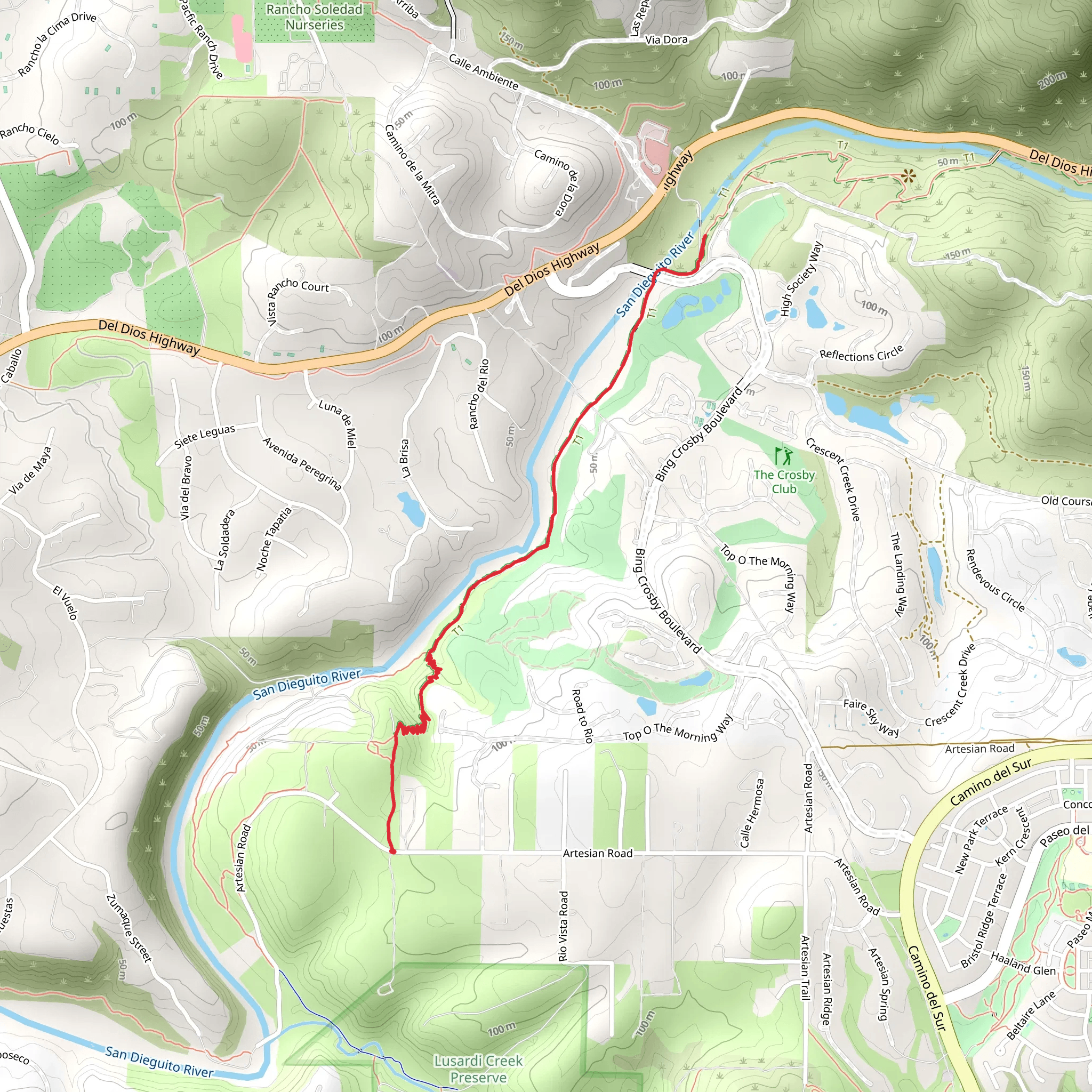 Santa Fe Valley Trail mobile static map