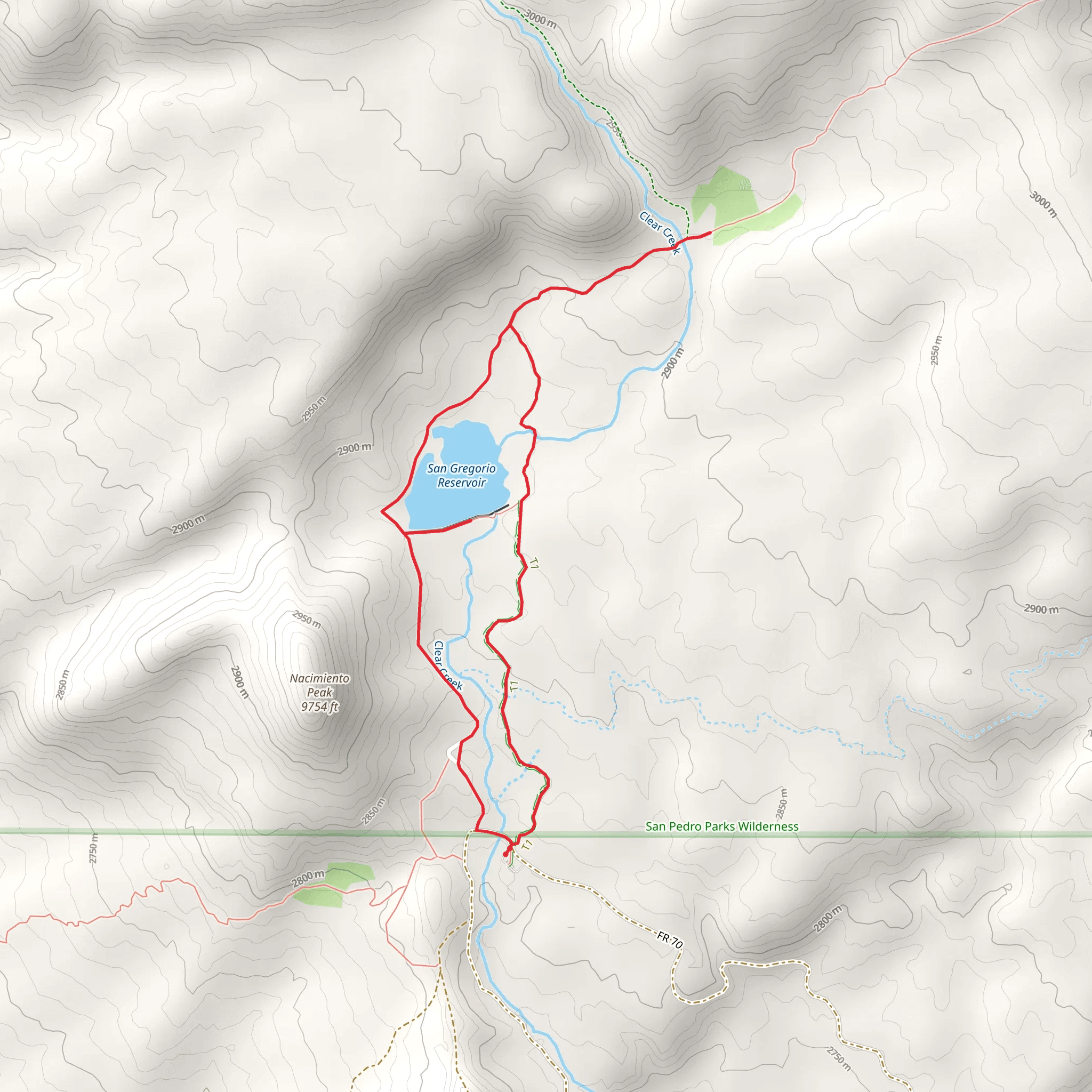 San Gregorio Reservoir and Las Vacas Loop Trail mobile static map