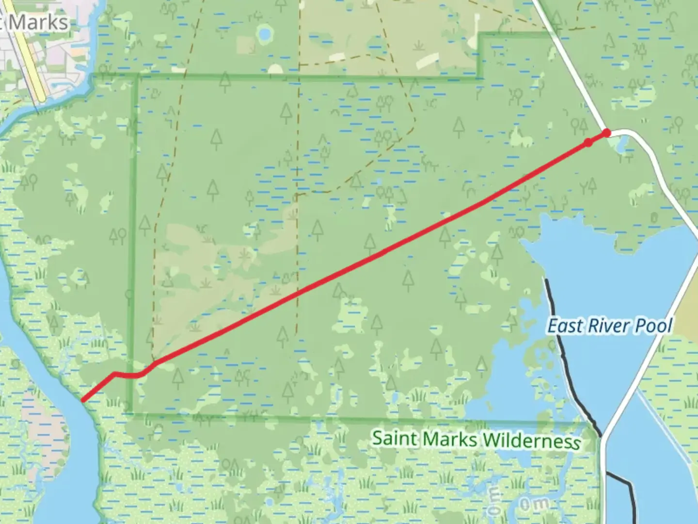 An image depicting the trail Port Leon via Plum Orchard Trail and its surrounding area.