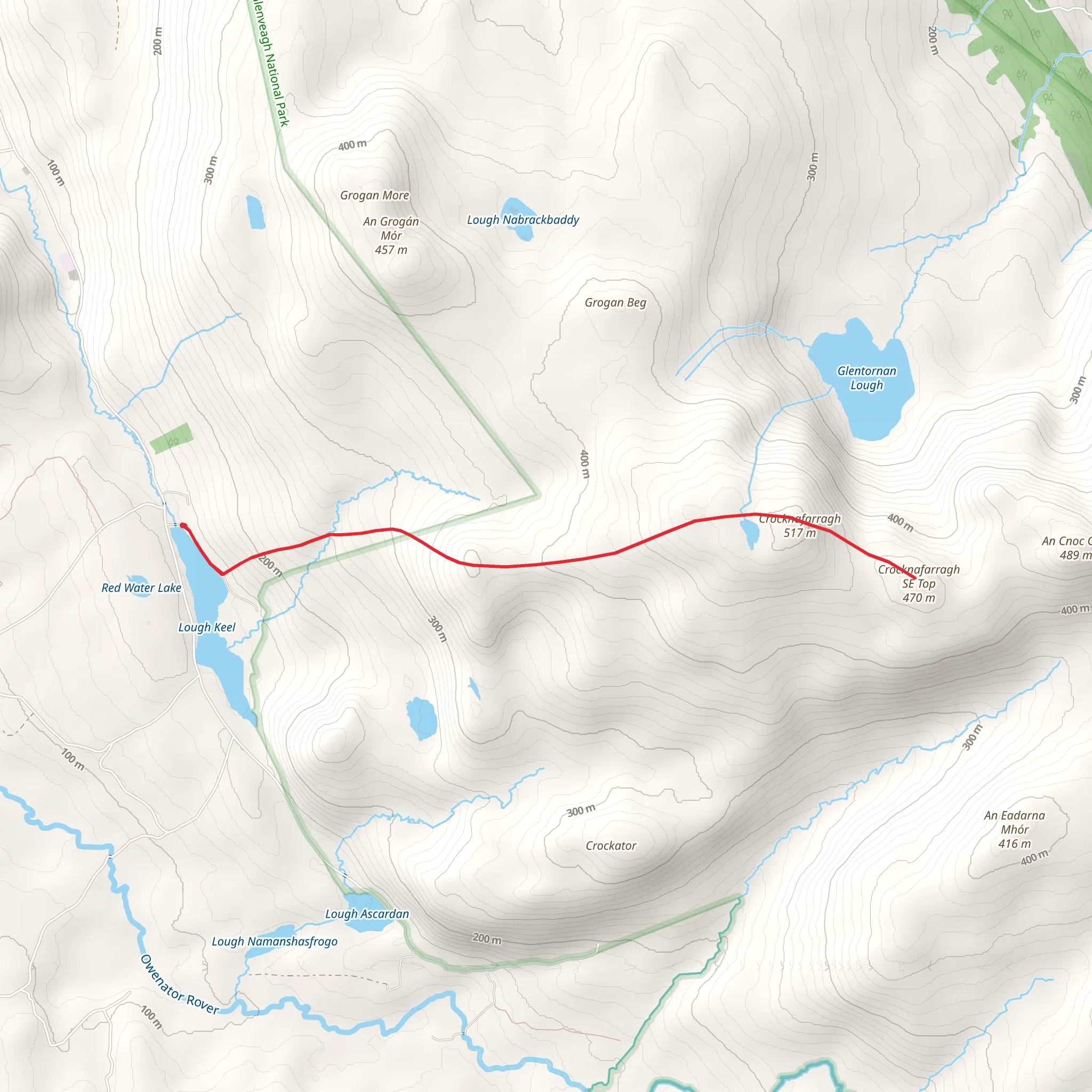 Crocknafarragh and Mullincrick Lough Walk mobile static map