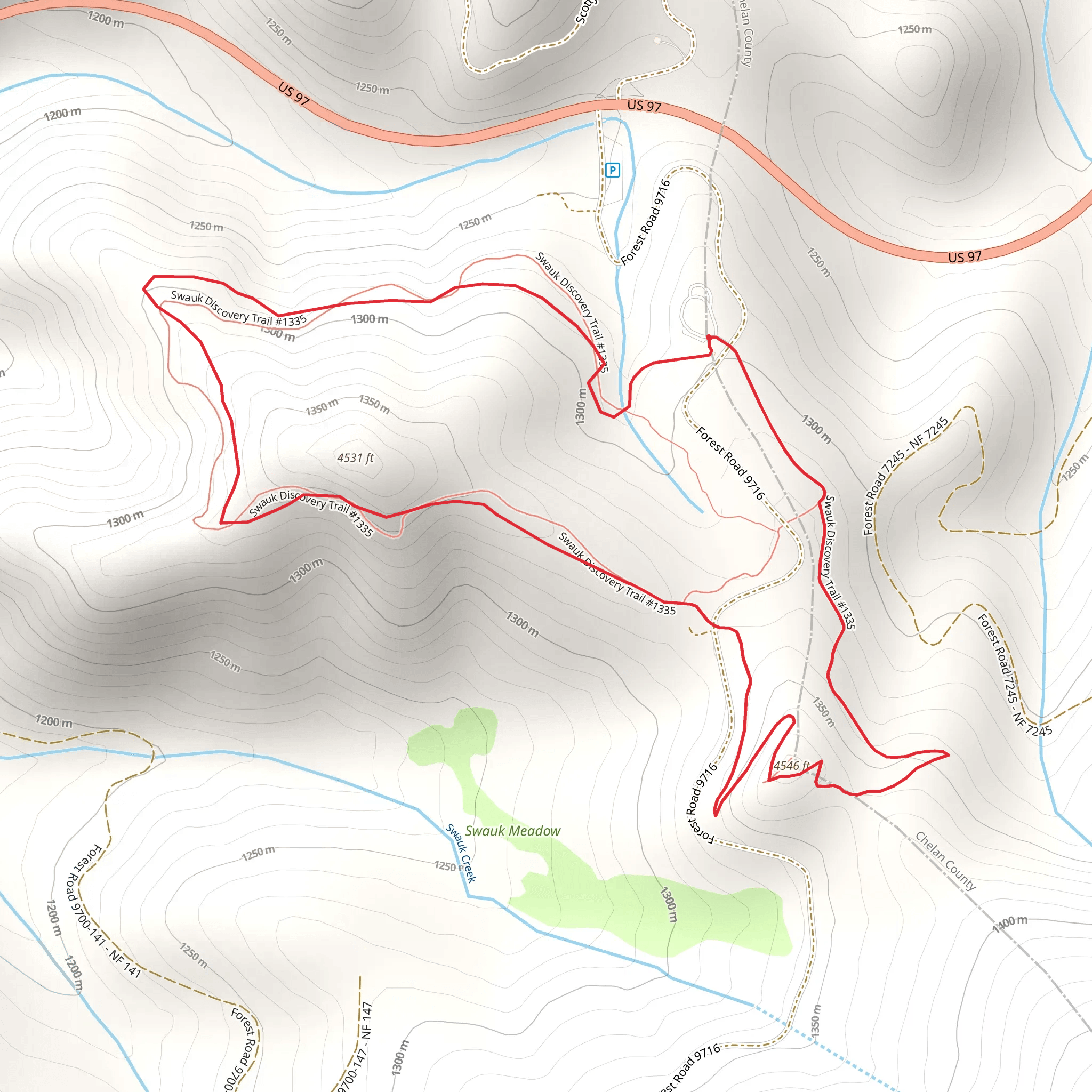 Swauk Forest Discovery Trail mobile static map