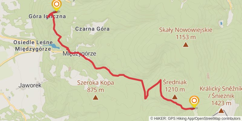 Main Sudety Trail stage 18 Map