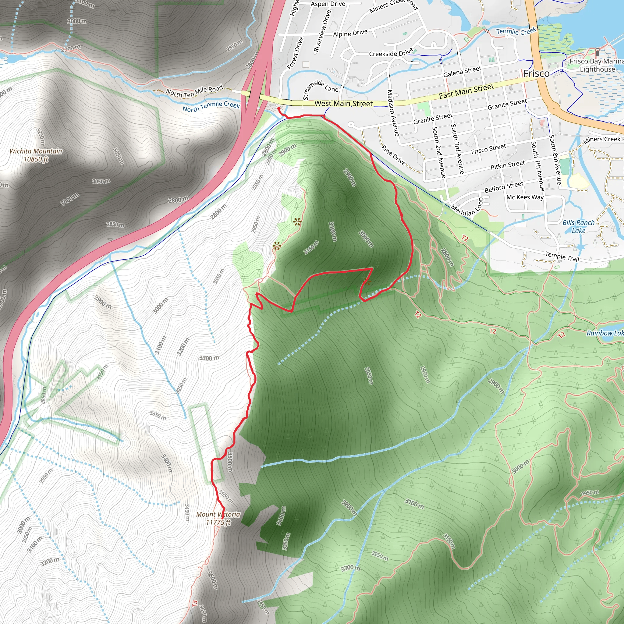 Mount Victoria via Temple Trail mobile static map