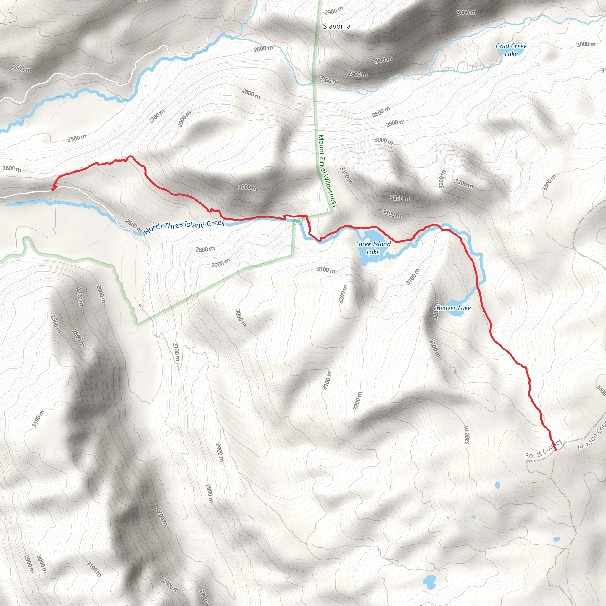 Three Island Lake Trail mobile static map