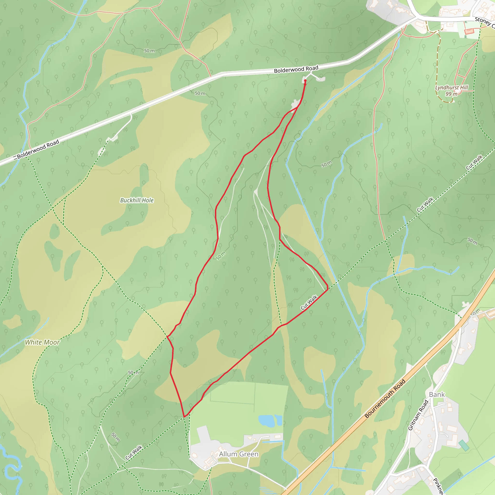 Allum Green Short Loop mobile static map