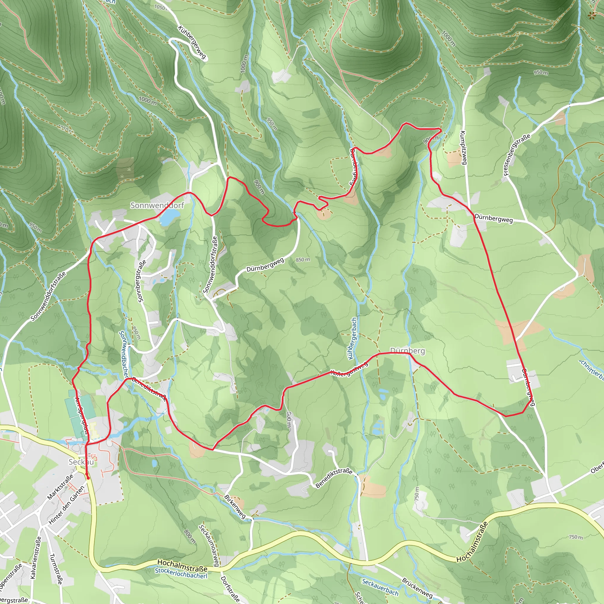 28e-Seckau - Dürnberg Rundwanderweg mobile static map