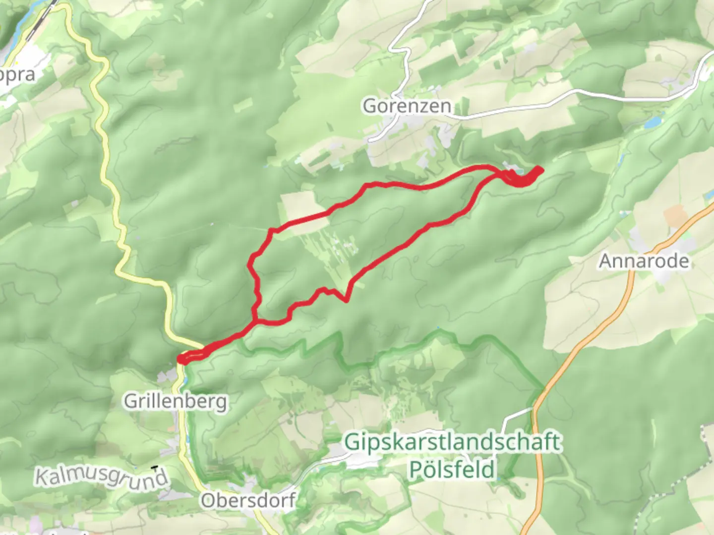 An image depicting the trail Knochenbach via Hagenbachweg and its surrounding area.