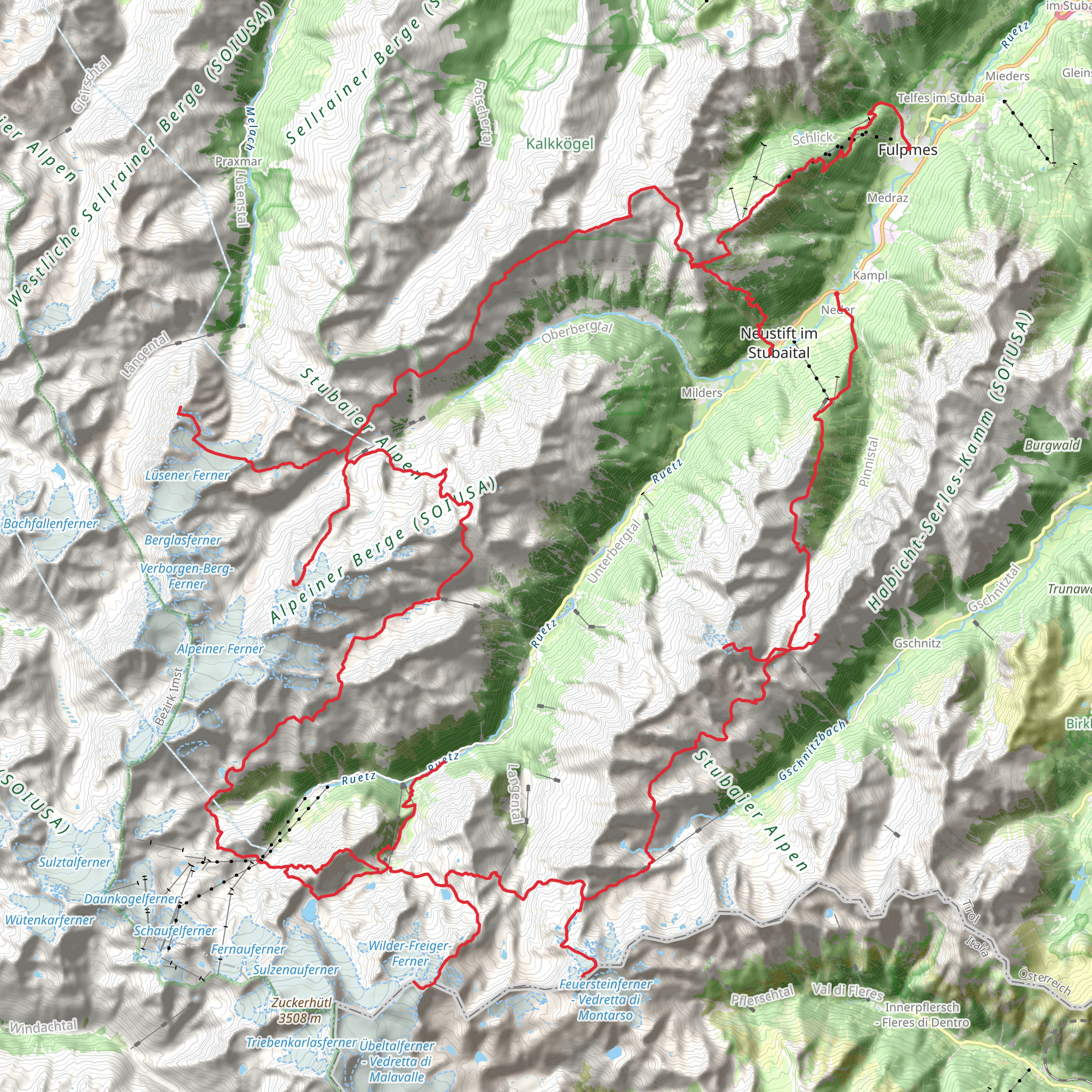 Stubai High Trail mobile static map