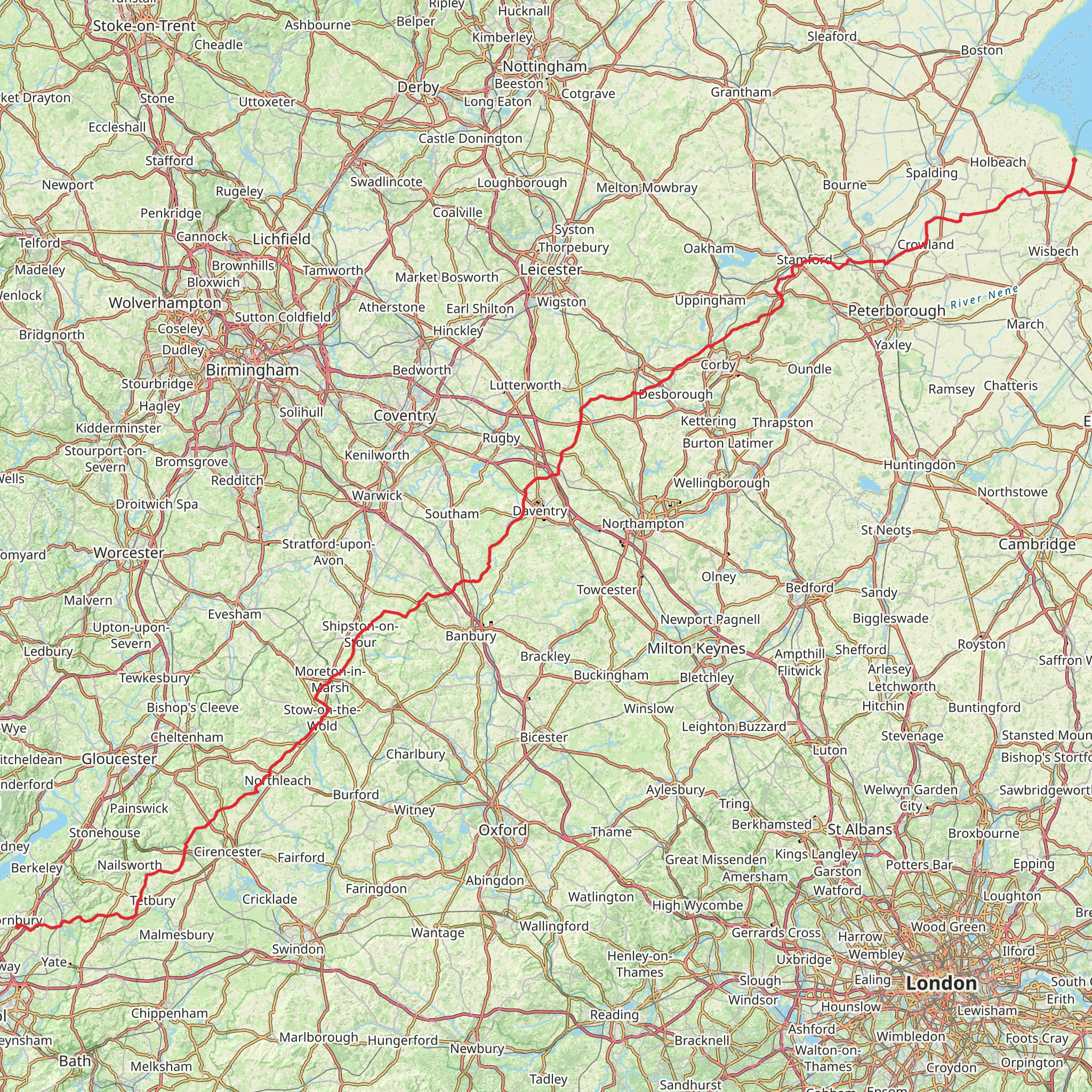 Nene Estuary to Severn View Services Walk mobile static map