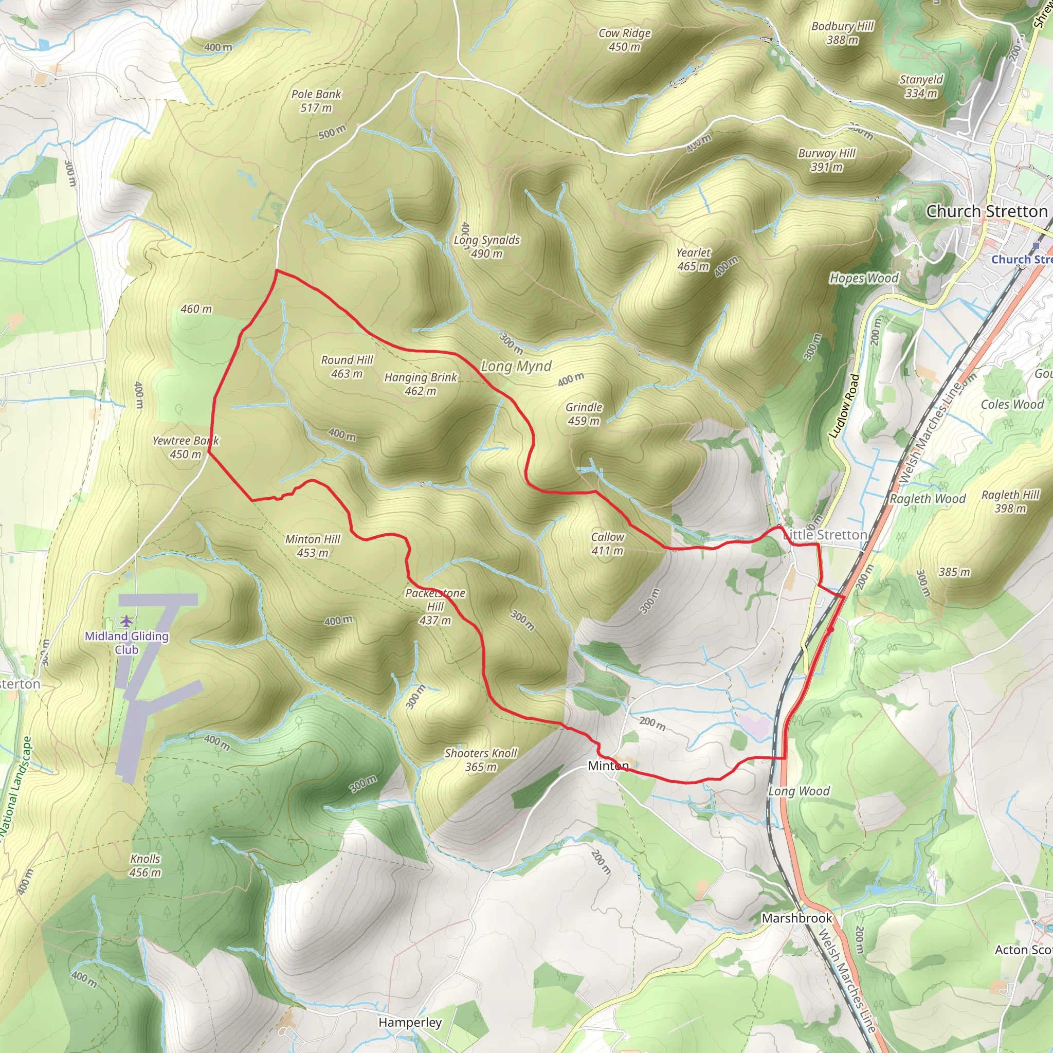 Minton Hill and Round Hill Loop mobile static map