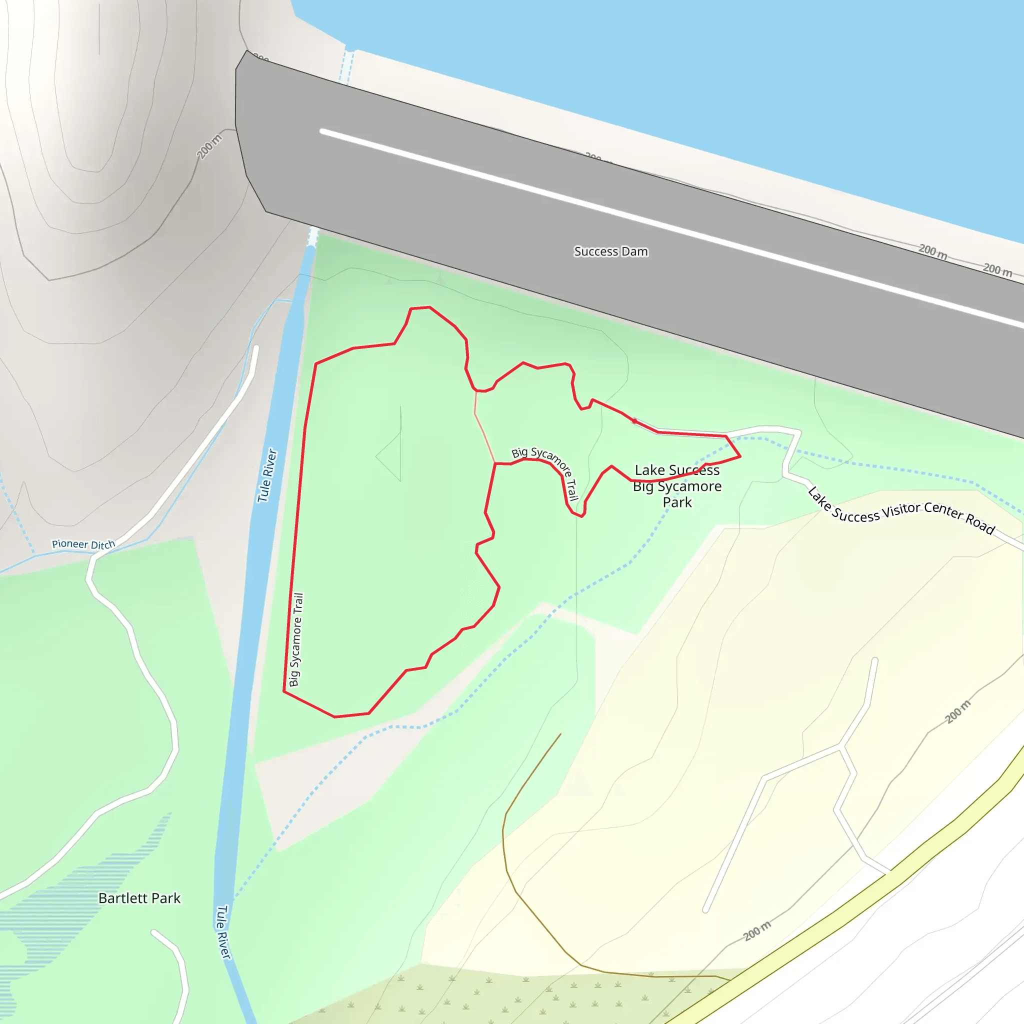 Big Sycamore Loop Trail mobile static map