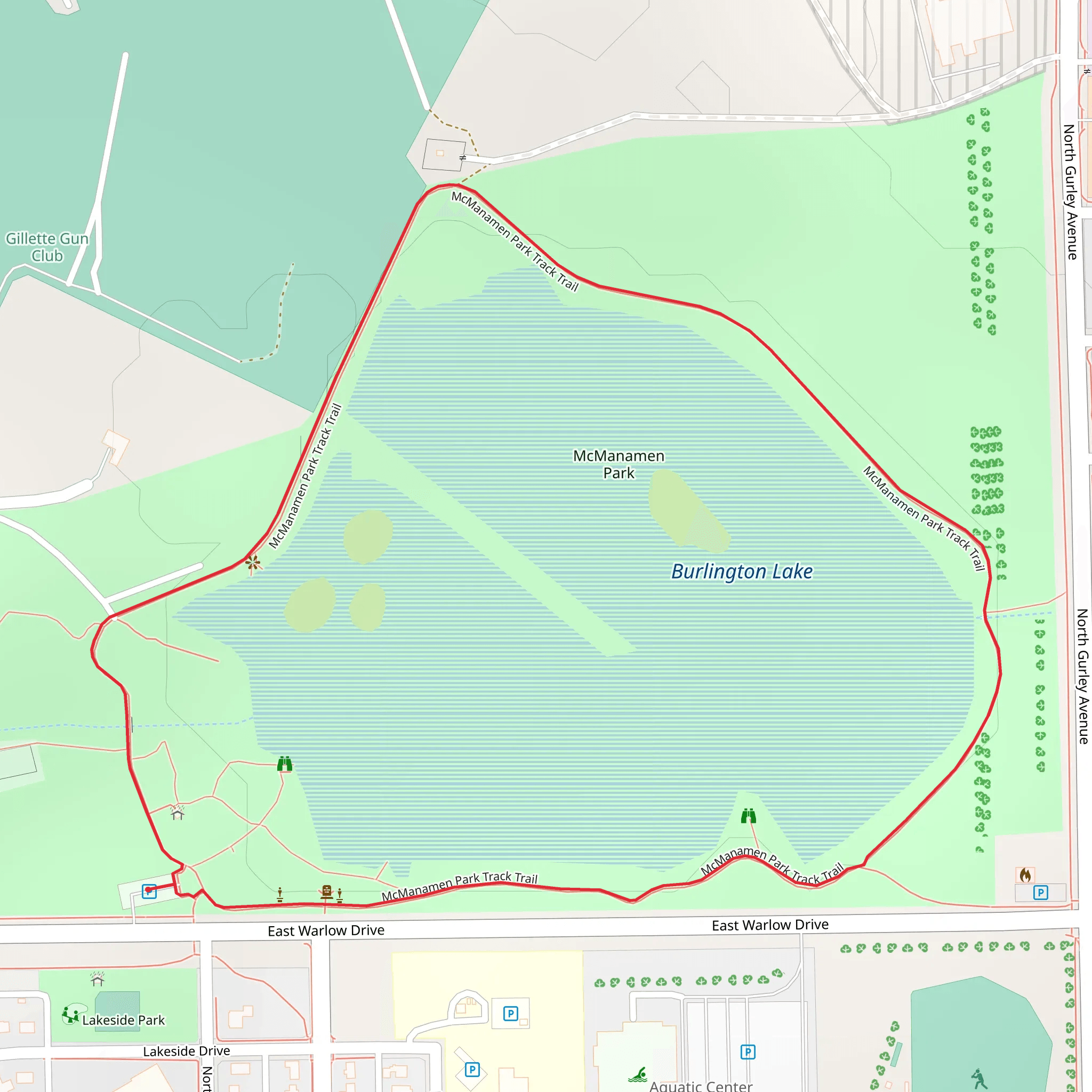 Burlington Lake Loop mobile static map