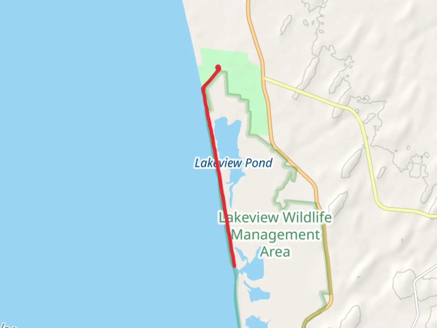 An image depicting the trail Lakeview Pond and its surrounding area.