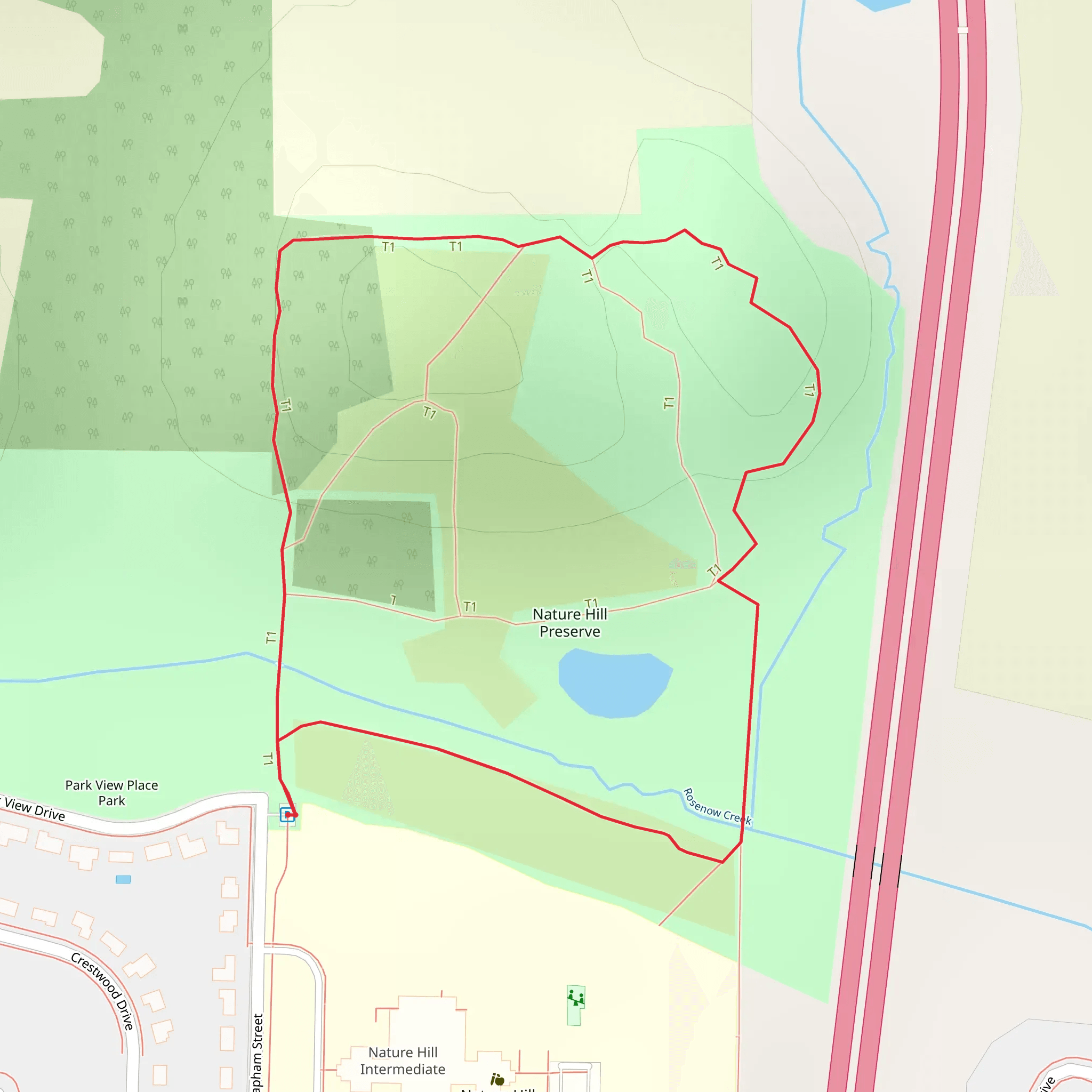 Nature Hill Preserve Loop mobile static map