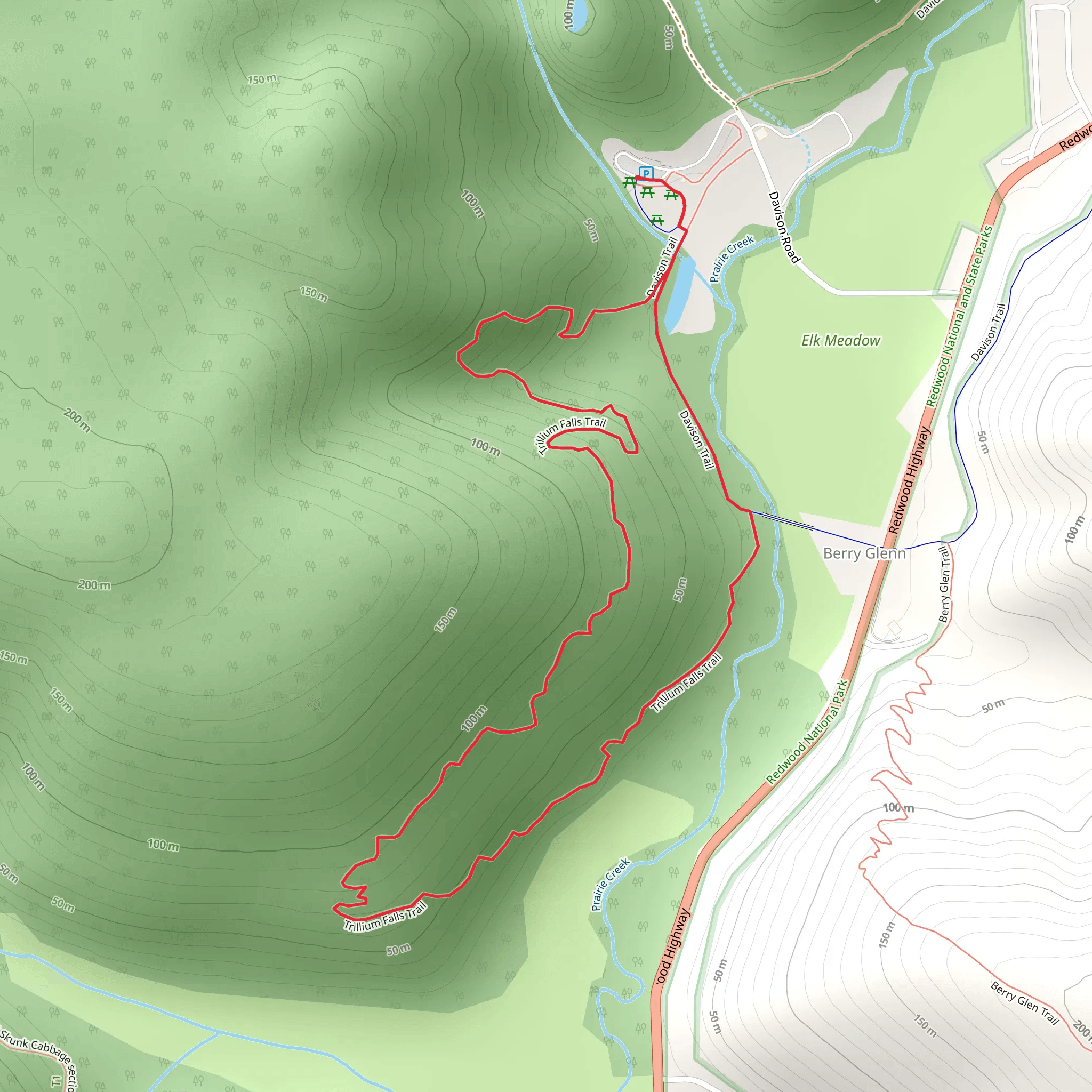 Trillium Falls Trail Loop mobile static map