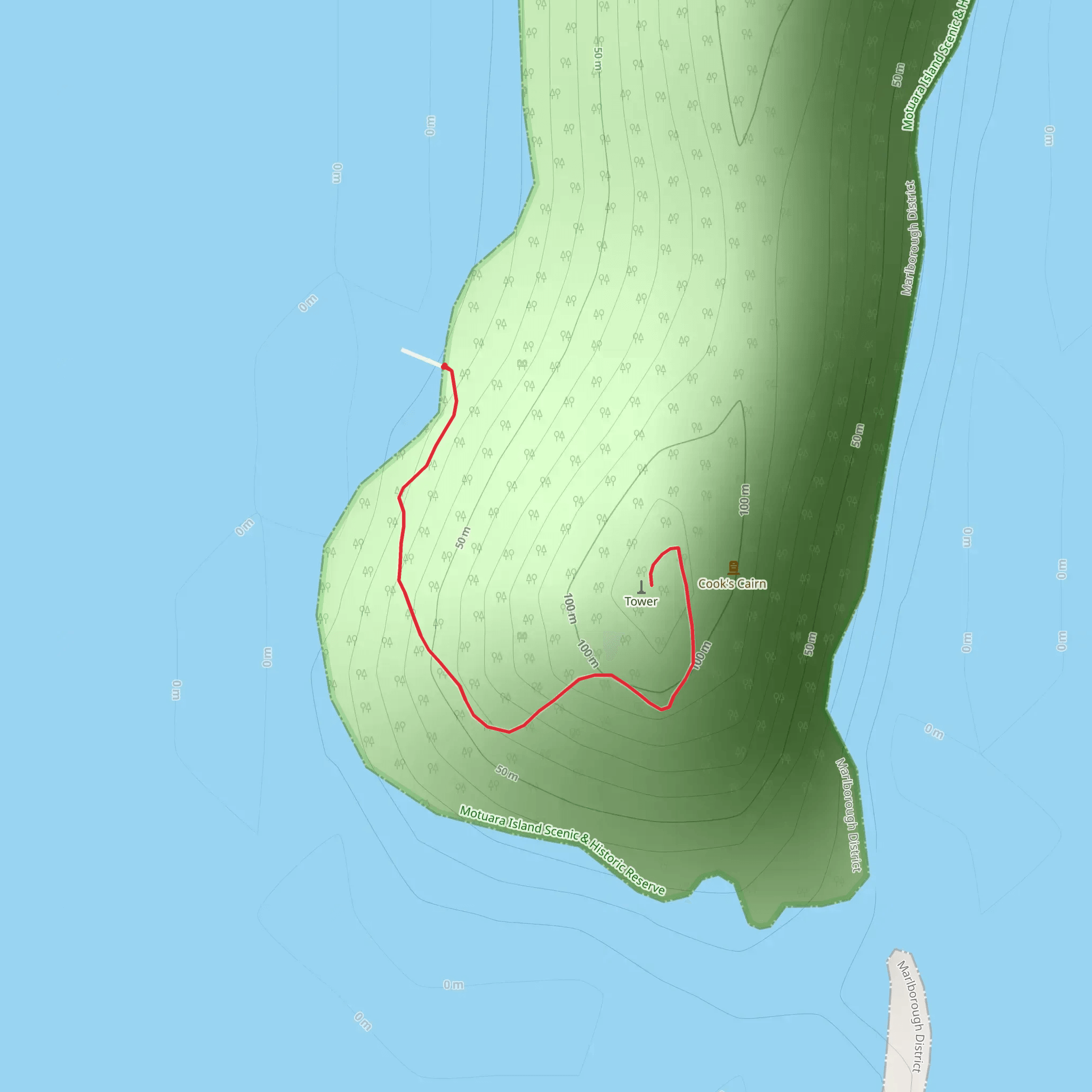 Motuara Island Lookout Track mobile static map
