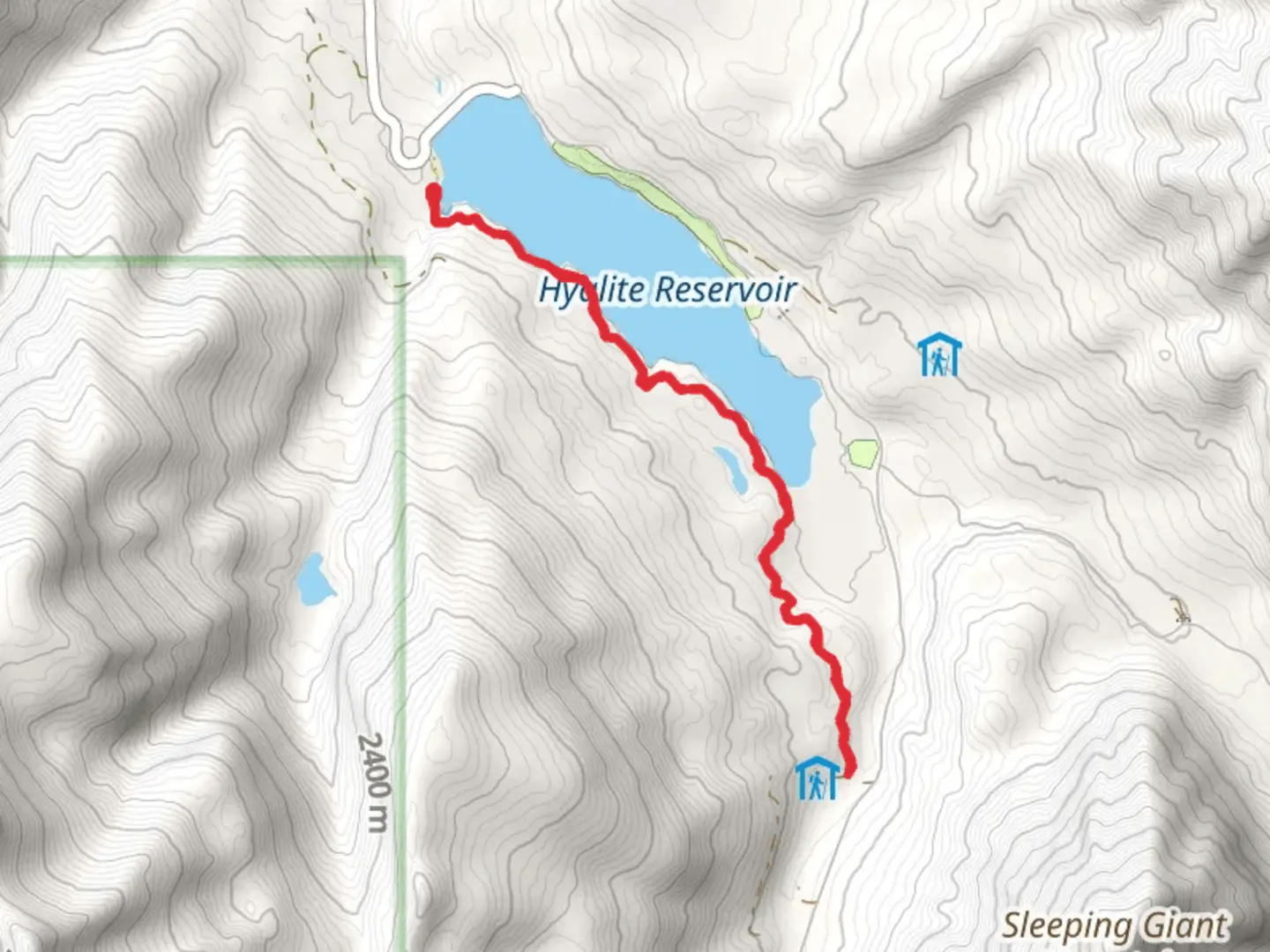 An image depicting the trail Hyalite Reservoir and Creek via Westshore Trail and its surrounding area.