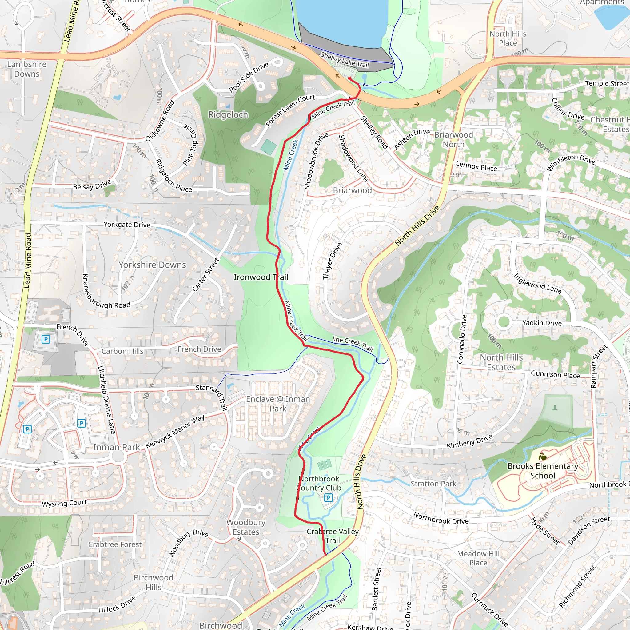 Mine Creek Trail mobile static map