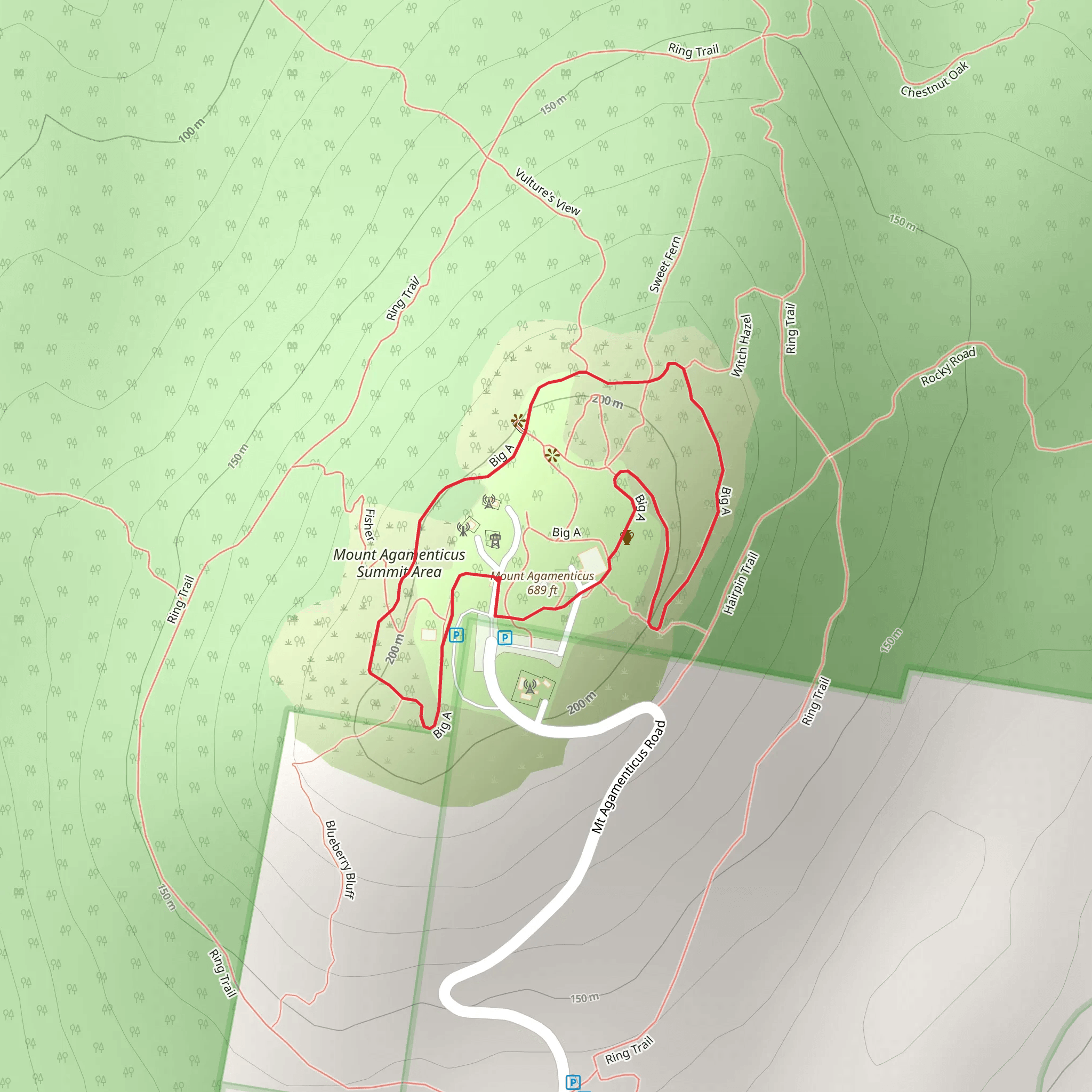 Mount Agamenticus Loop mobile static map