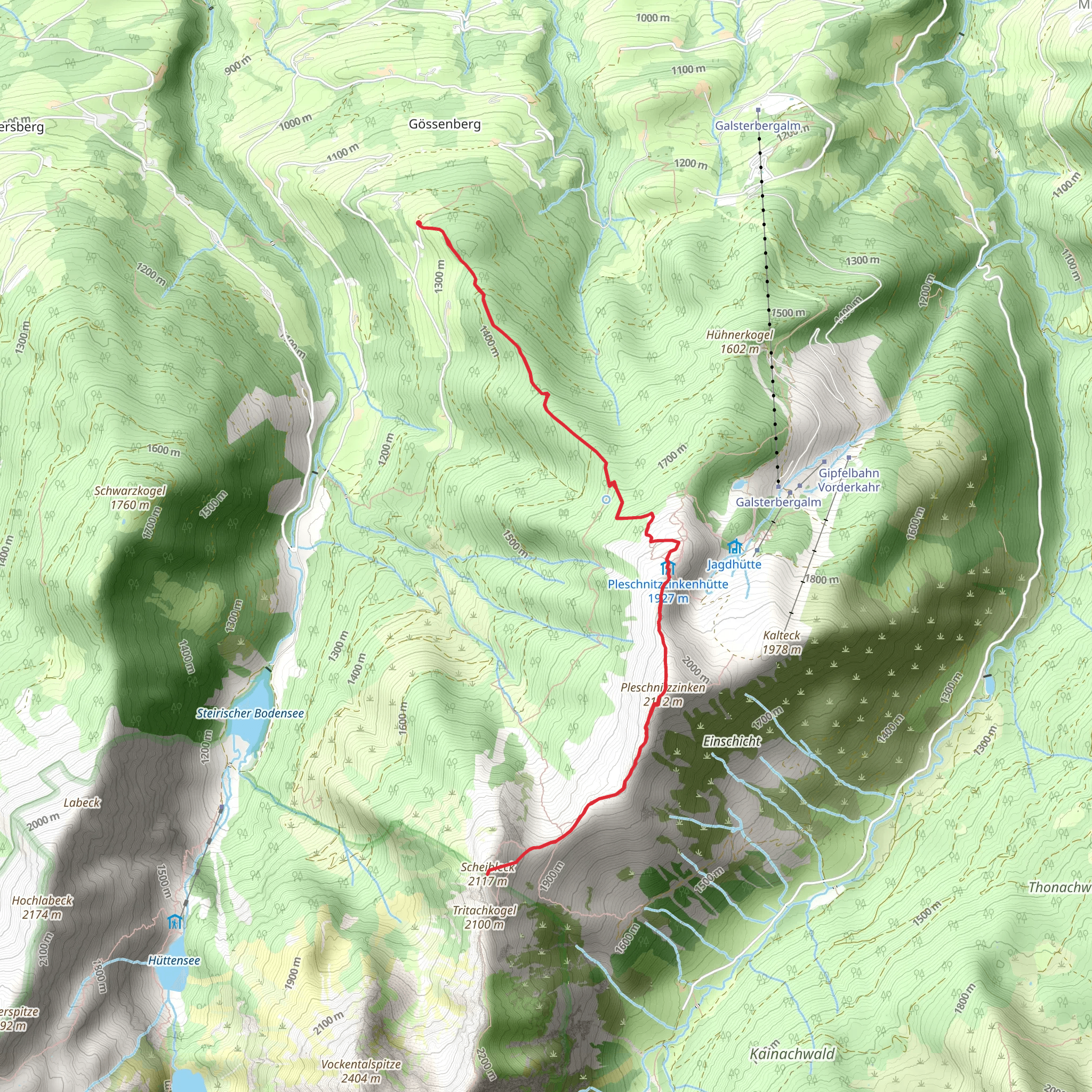 Gössenberg - Pleschnitzzinken - Ochsenkarhöhe - Scheibleck mobile static map