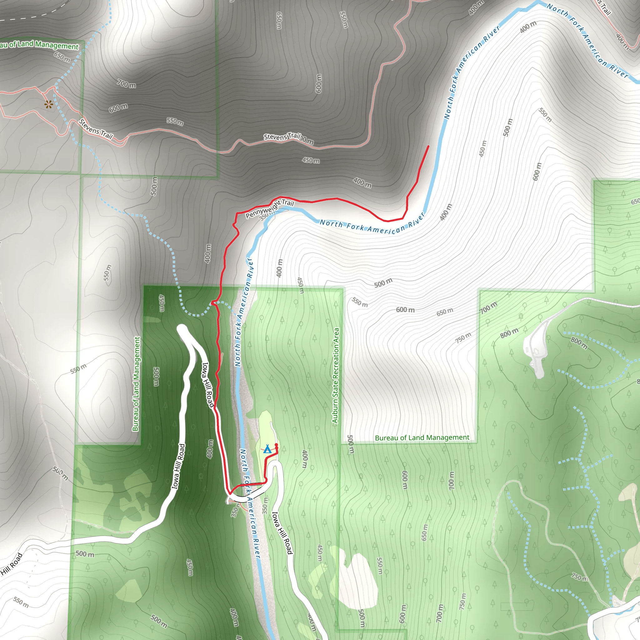 Pennyweight Trail mobile static map
