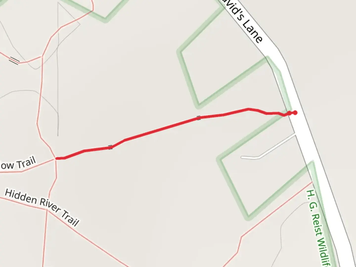 An image depicting the trail Saint David's Lane Red Trail and its surrounding area.