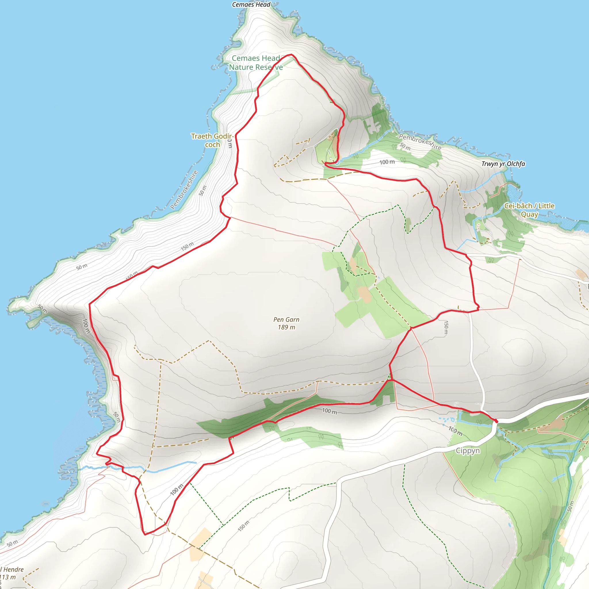 Cemaes Head Walk mobile static map