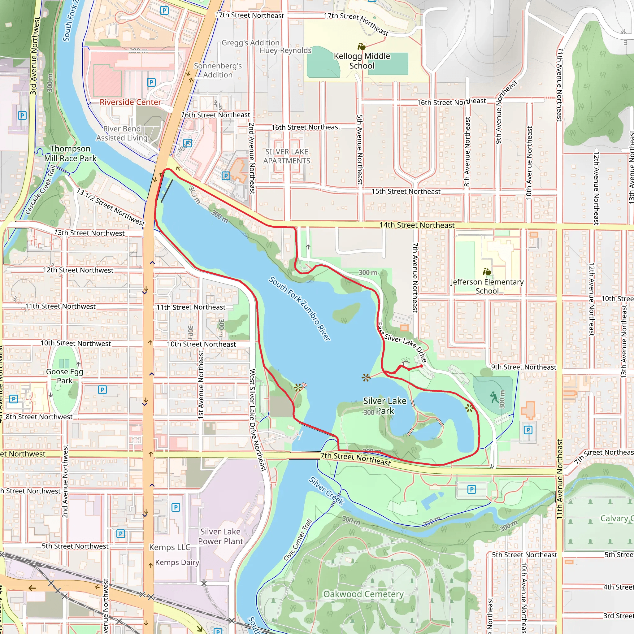 Silver Lake Loop mobile static map