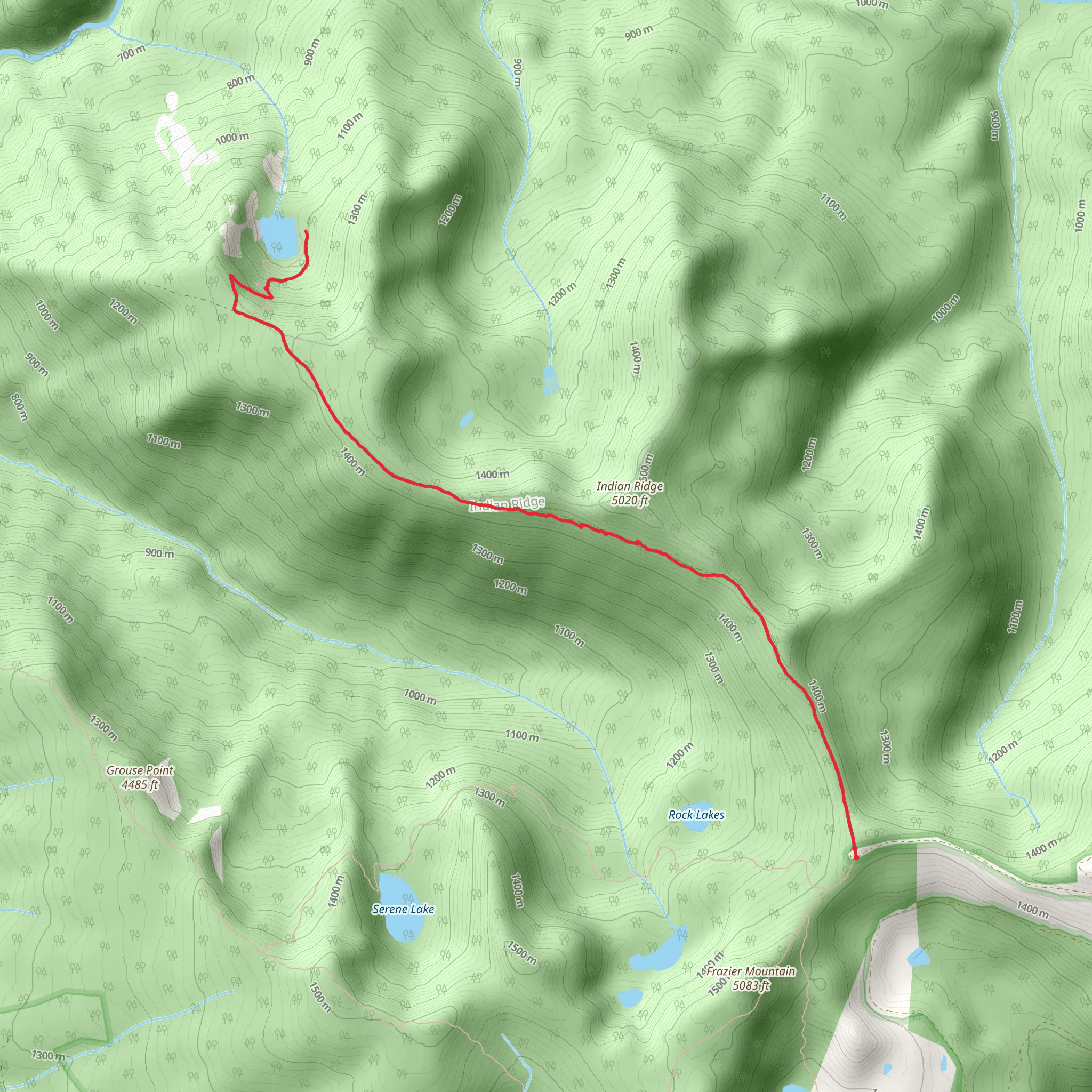 Shining Lake Trail mobile static map