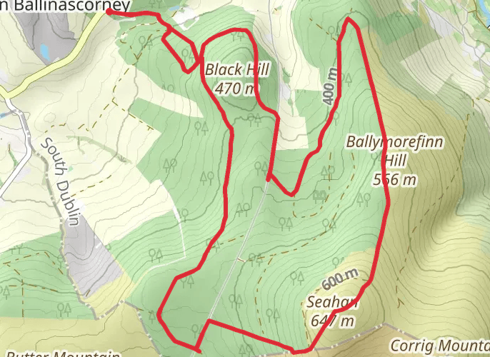 Ballinascorney Loop mobile static map
