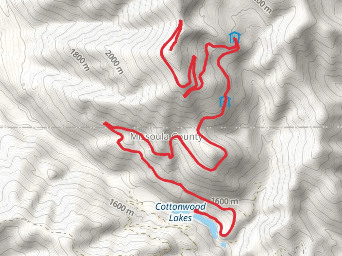 An image depicting the trail Cottonwood Lakes North Hill and its surrounding area.