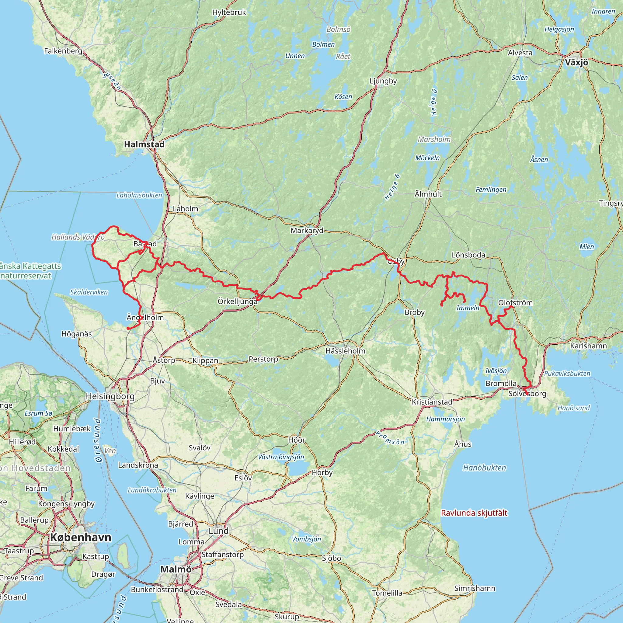 Skåneleden 1 mobile static map