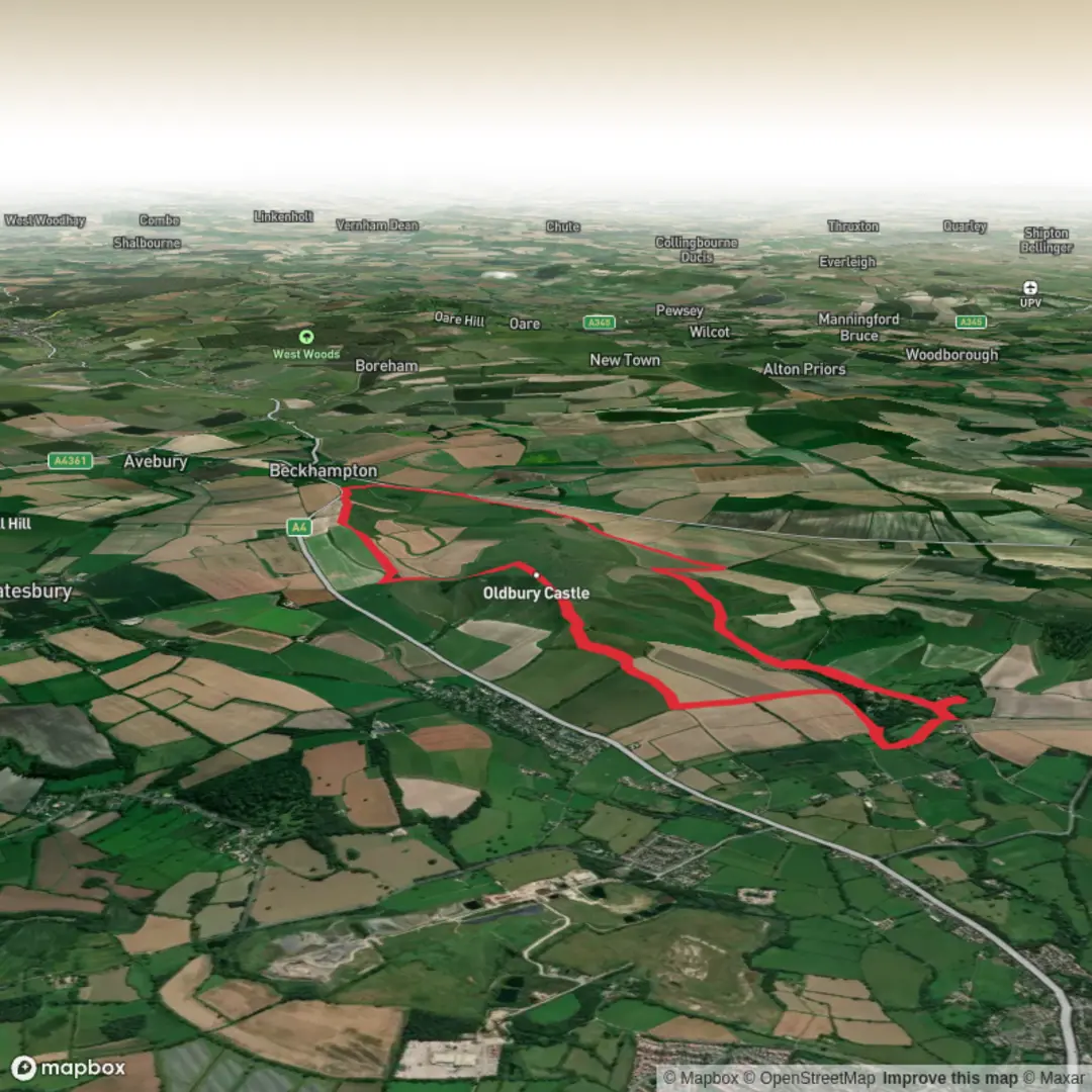 An image depicting the trail Cherhill Hill & Surrounding Area - Upper Limits UK and its surrounding area.