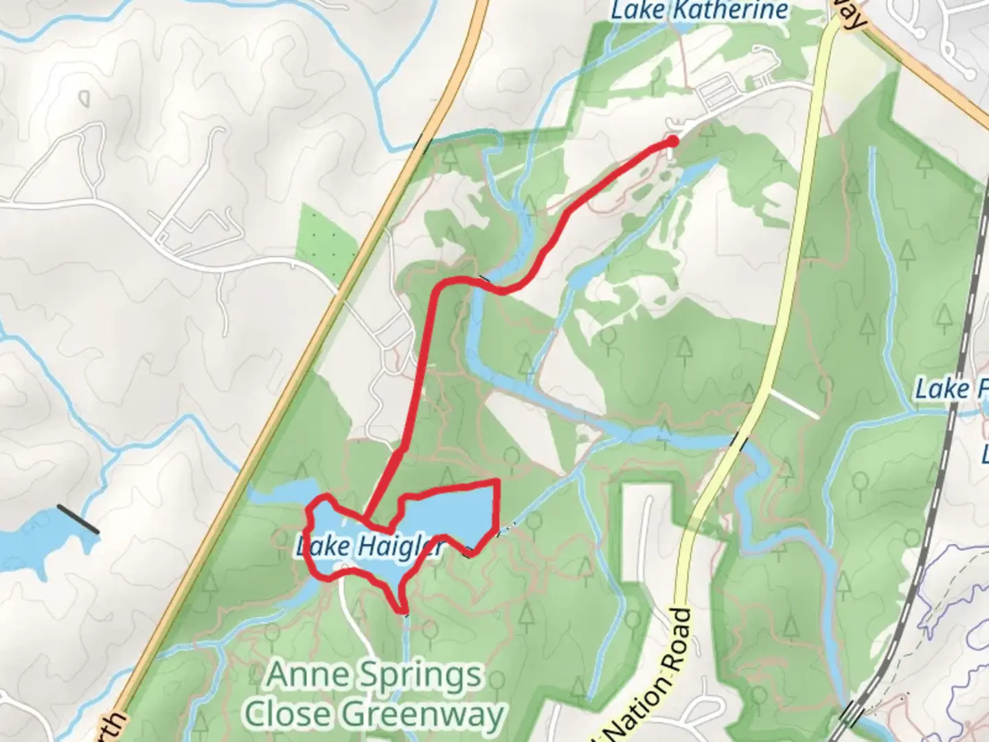An image depicting the trail Lake Haigler Loop and its surrounding area.