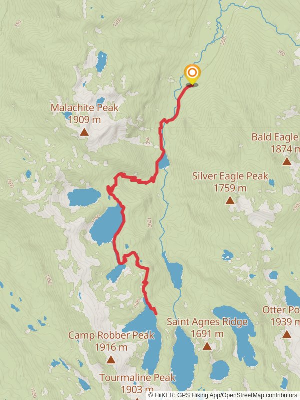 Big Heart Lake via West Fork Foss Lakes Trail mobile static map