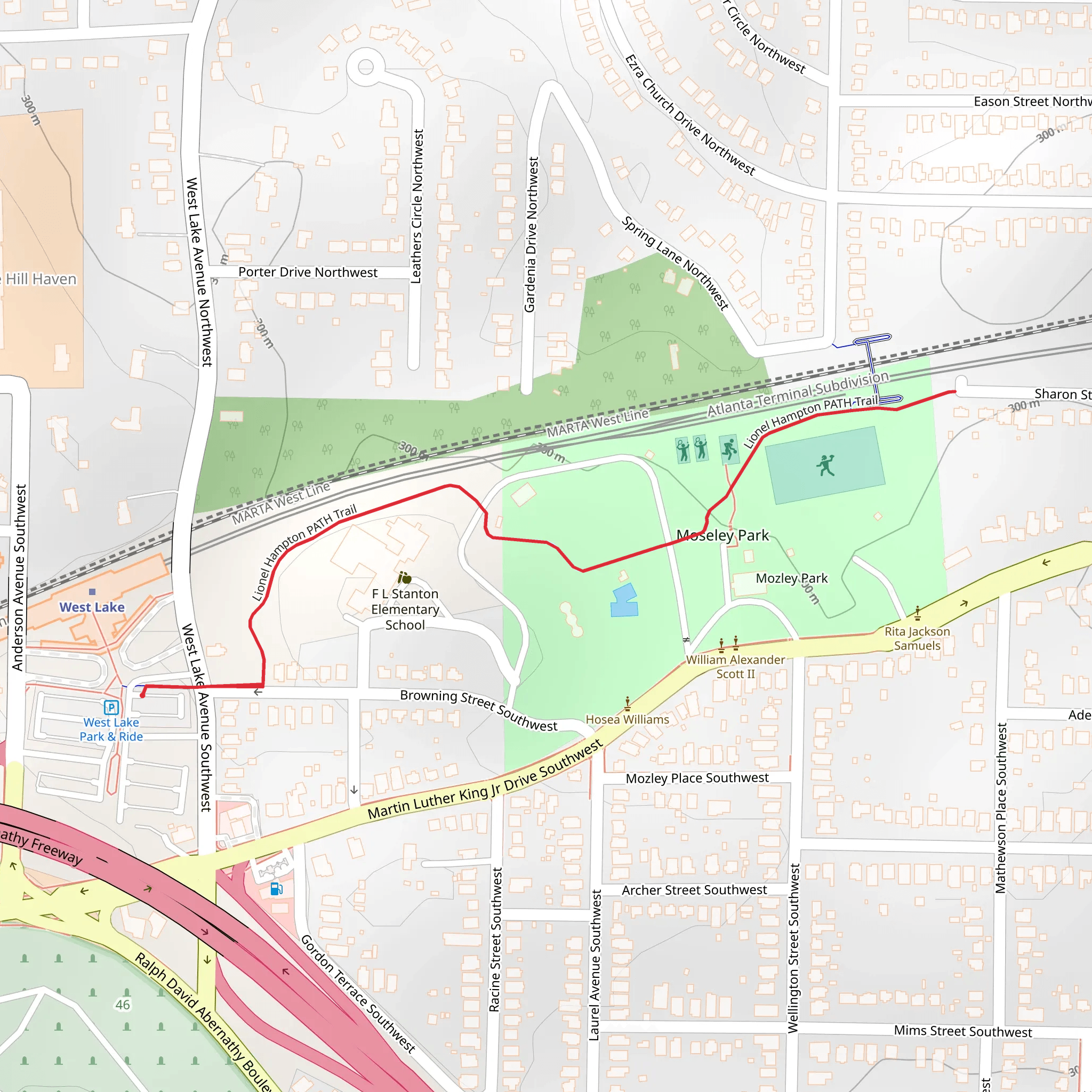 Lionel Hampton Path Trail mobile static map