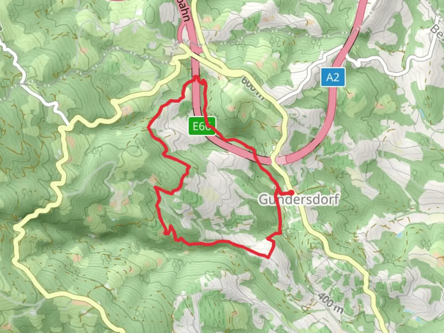 An image depicting the trail Gundersdorf - Grubberg Loop Trail and its surrounding area.