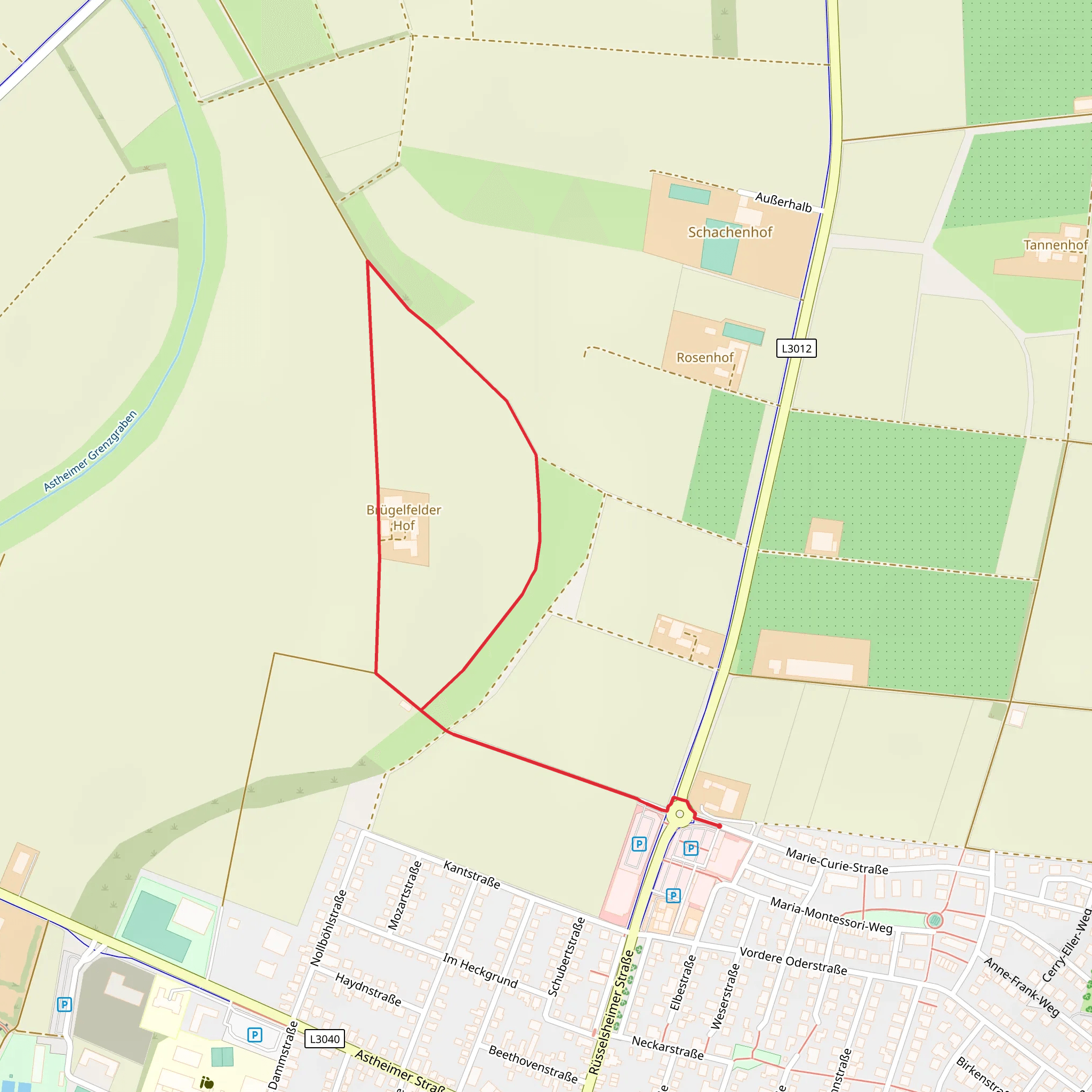 Hessenhof and Rosenhof Loop mobile static map
