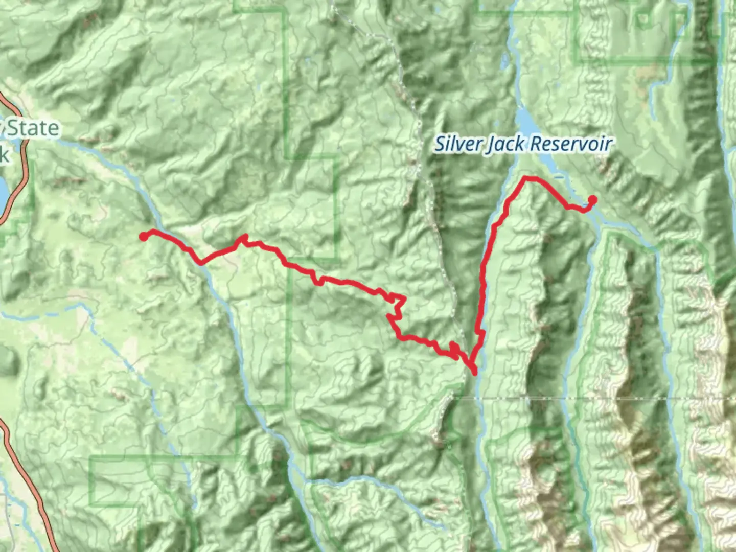 An image depicting the trail West Fork Cimarron River and its surrounding area.