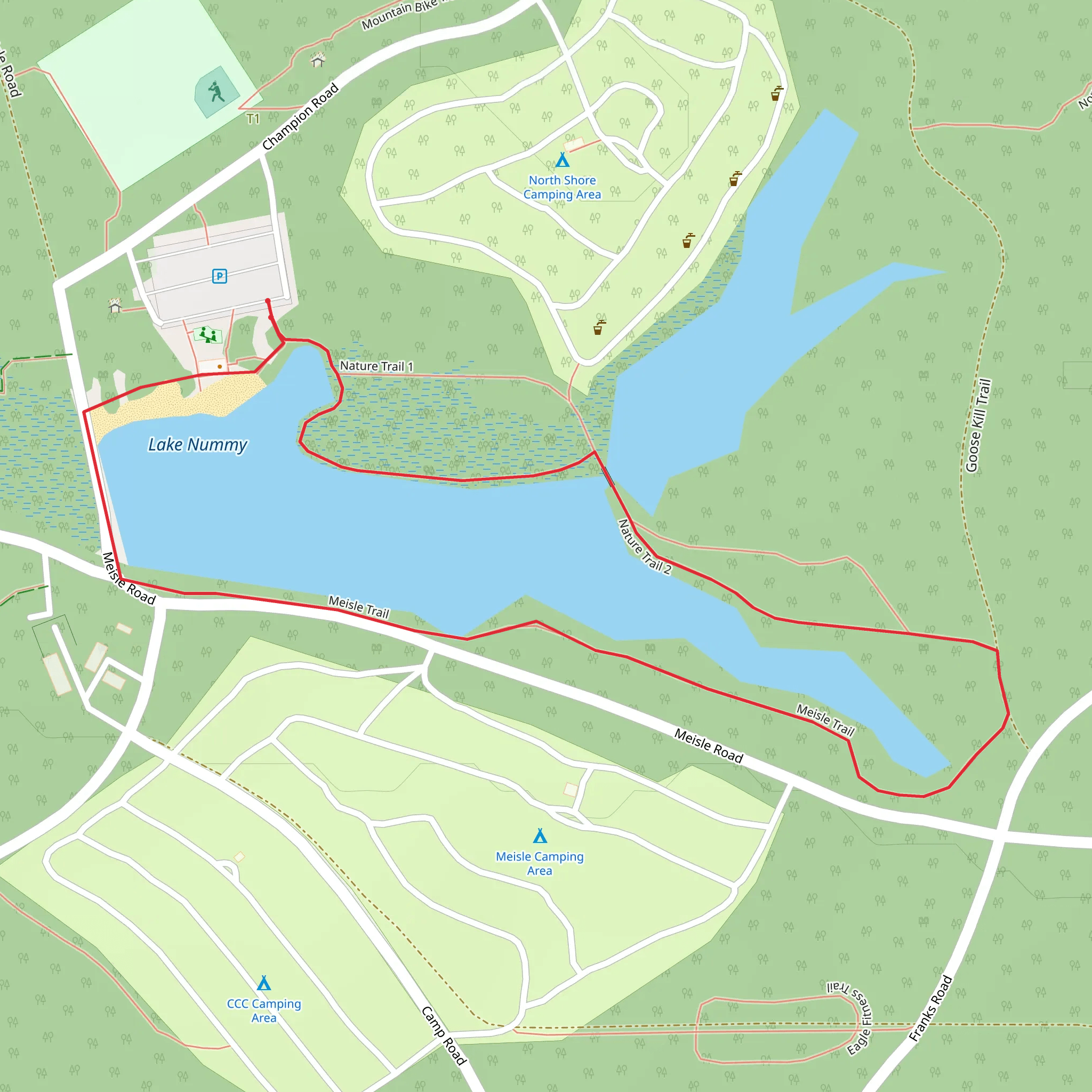 Nature Trail 2 and Meisle Loop Trail mobile static map