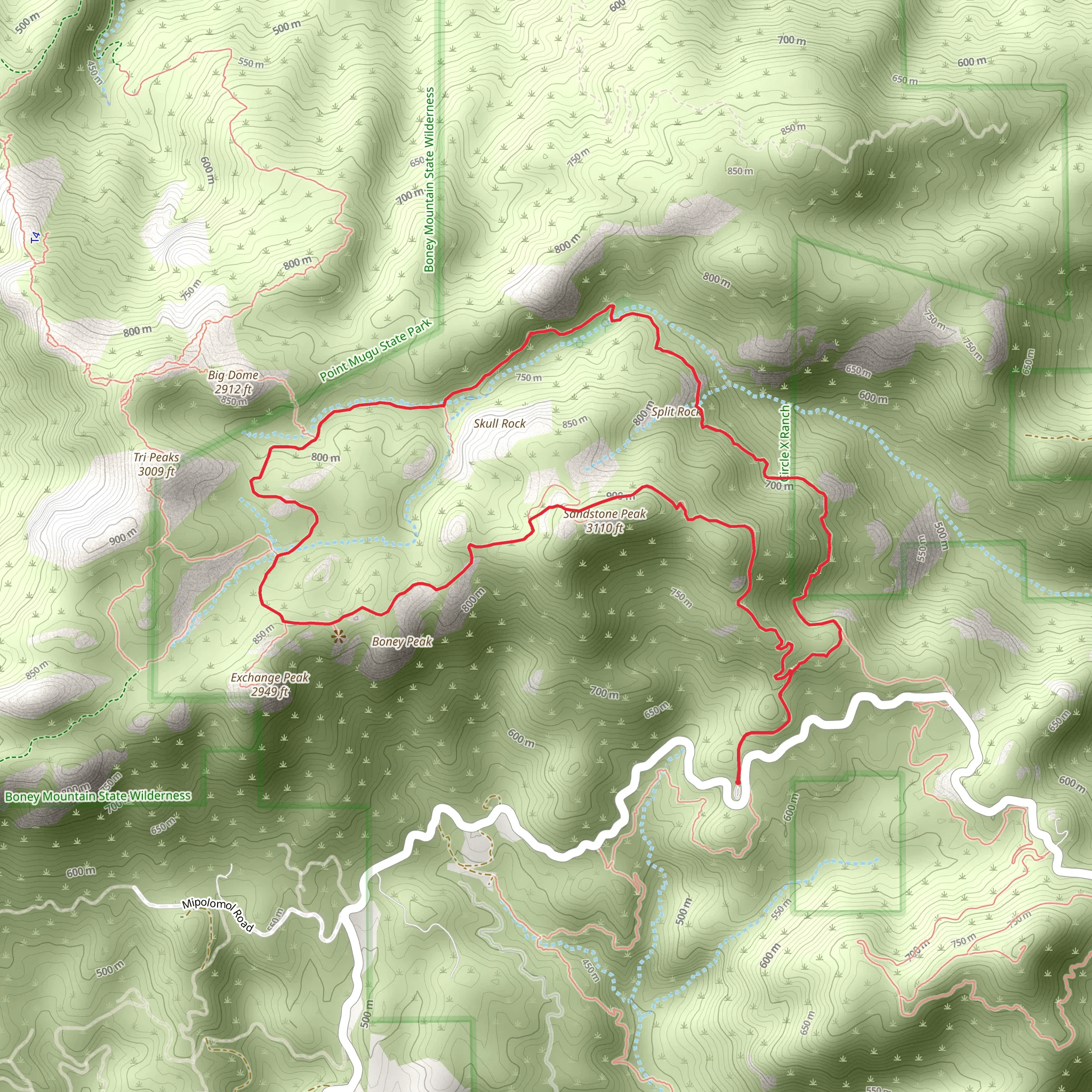 Mishe Mokwa Trail to Split Rock Trail mobile static map