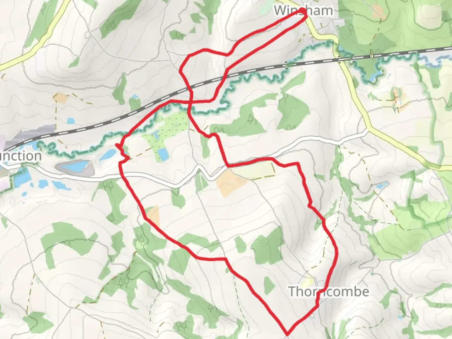 An image depicting the trail Thorncombe Country Park via Jubilee Trail and its surrounding area.